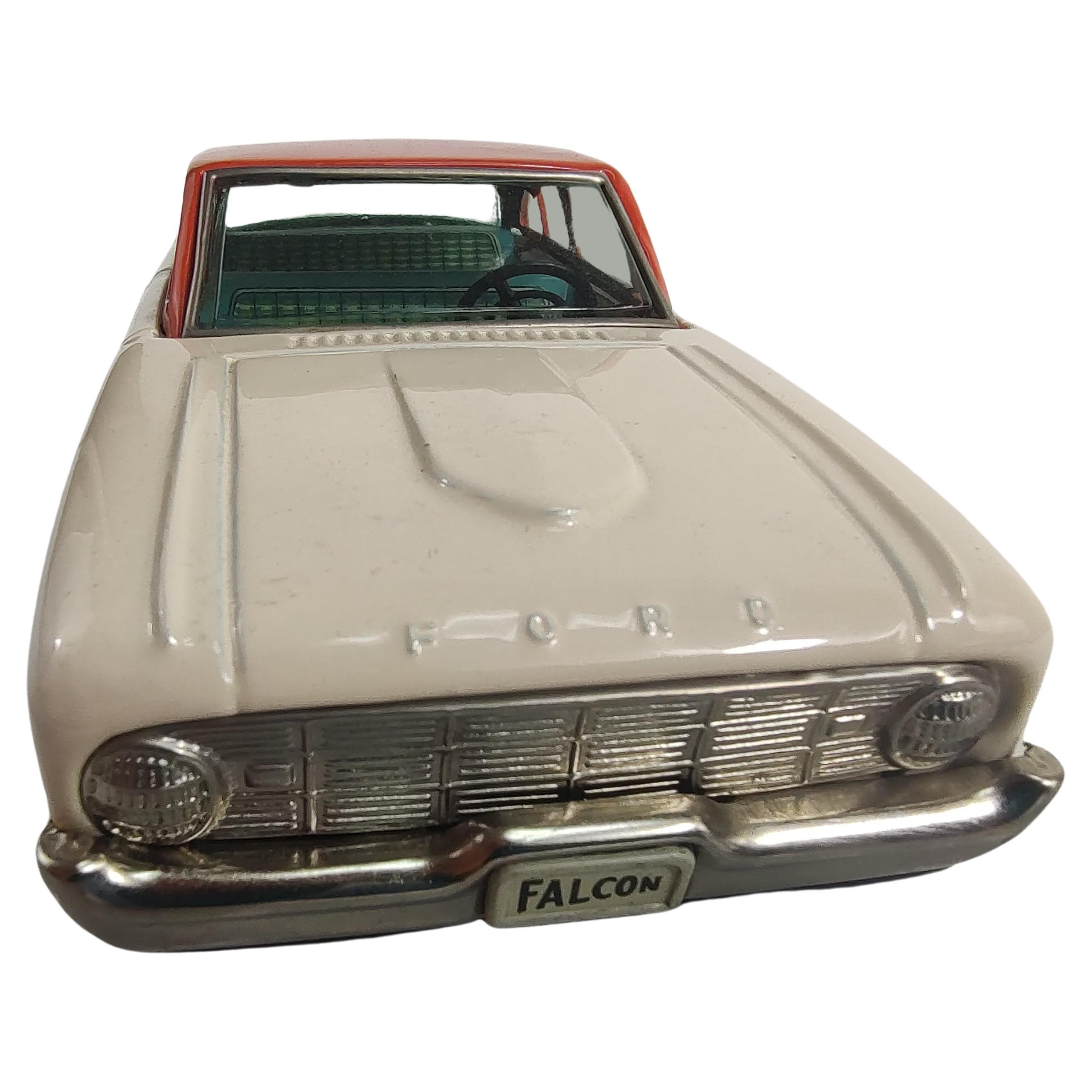 Mid Century Japanese Tin Litho Toy Car Ford Falcon Friction C1960 For Sale 3
