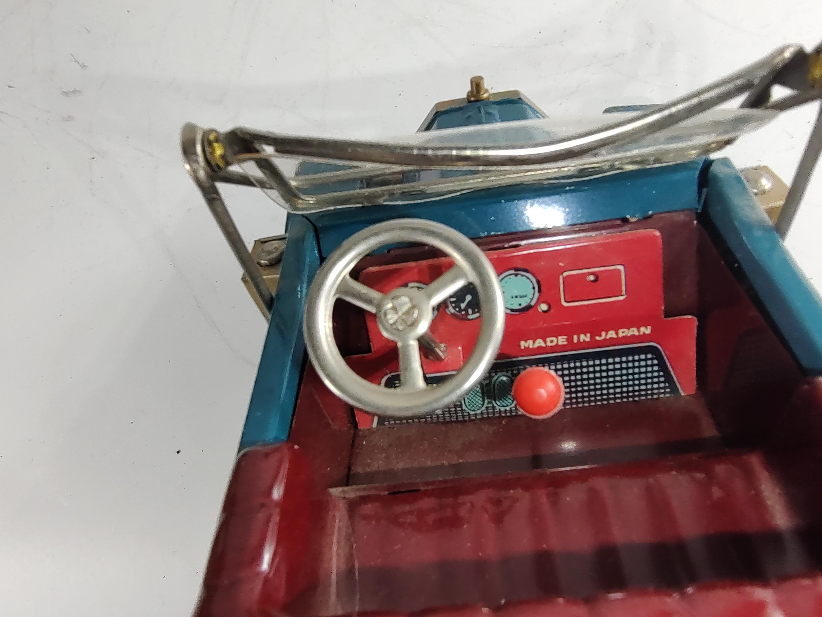 Metal Mid Century Japanese Tin Litho Toy Car Replicas Fords 1908 & 1925 Touring Cars For Sale