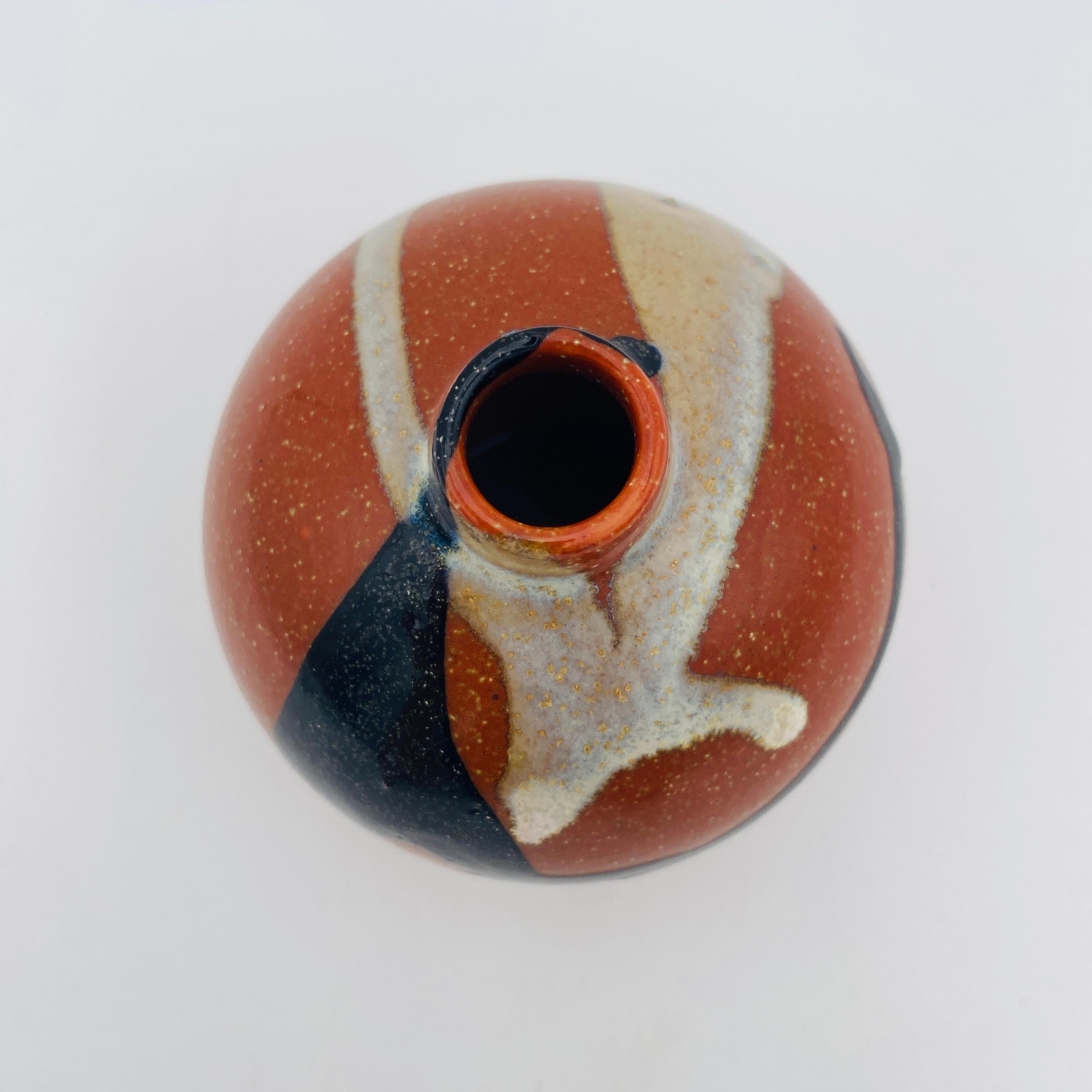 Mid Century Japanese Vase Ceramic Pottery Weed Pot 1960s For Sale 4