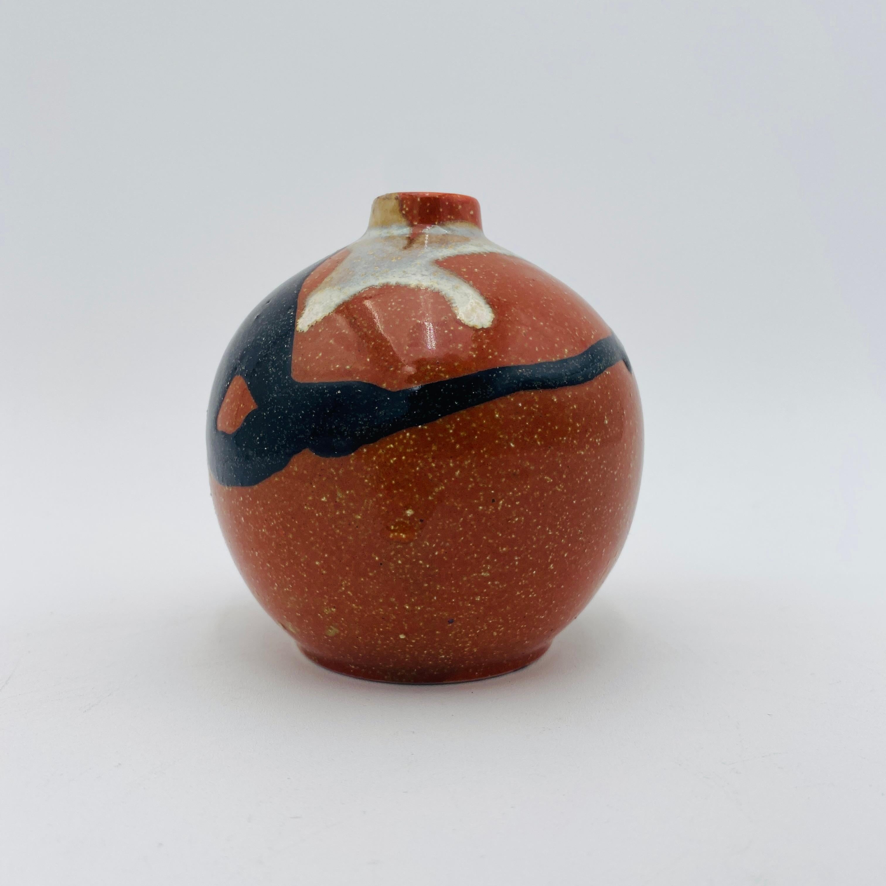 Mid Century Japanese Vase Ceramic Pottery Weed Pot 1960s For Sale 8