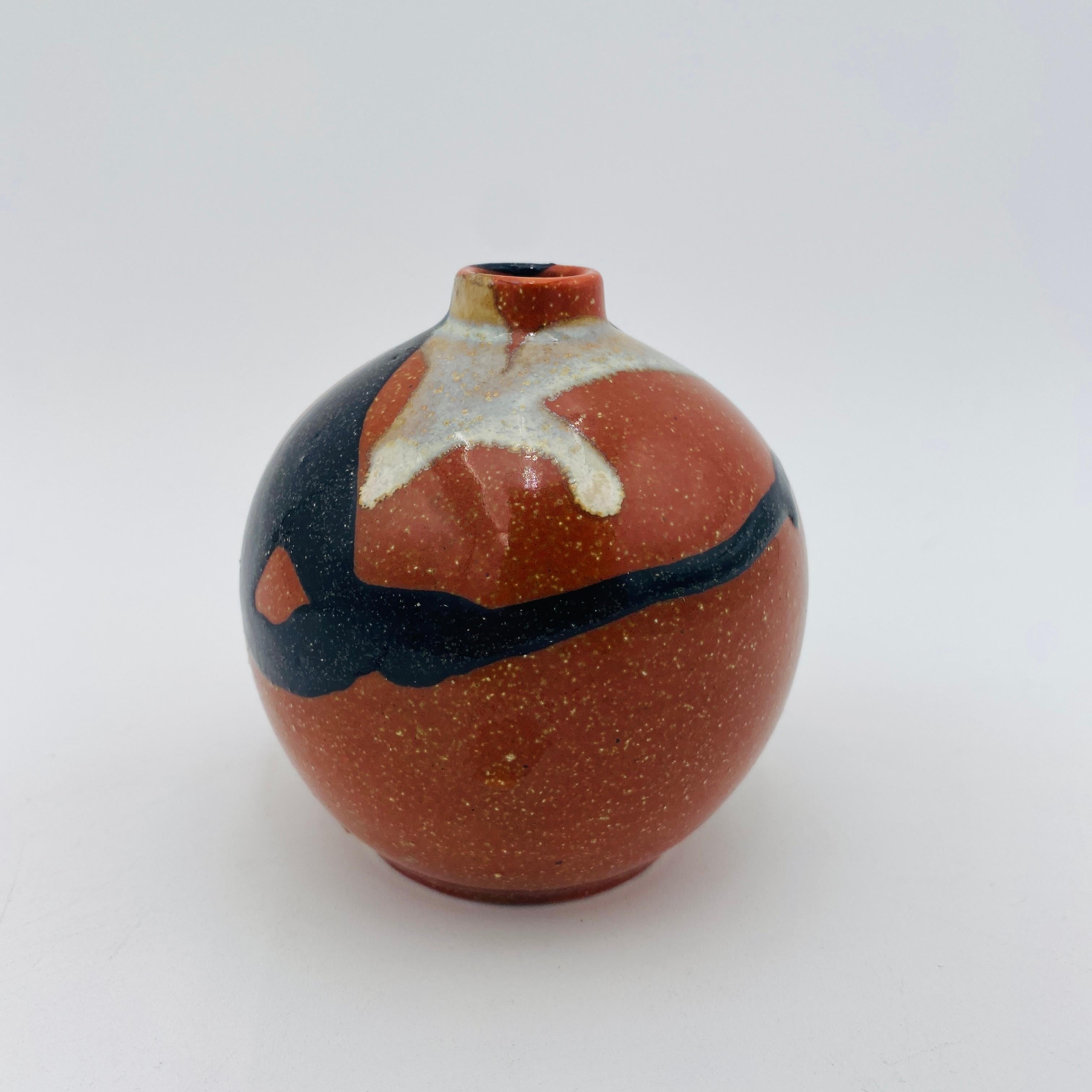 Mid Century Japanese Vase Ceramic Pottery Weed Pot 1960s For Sale 9