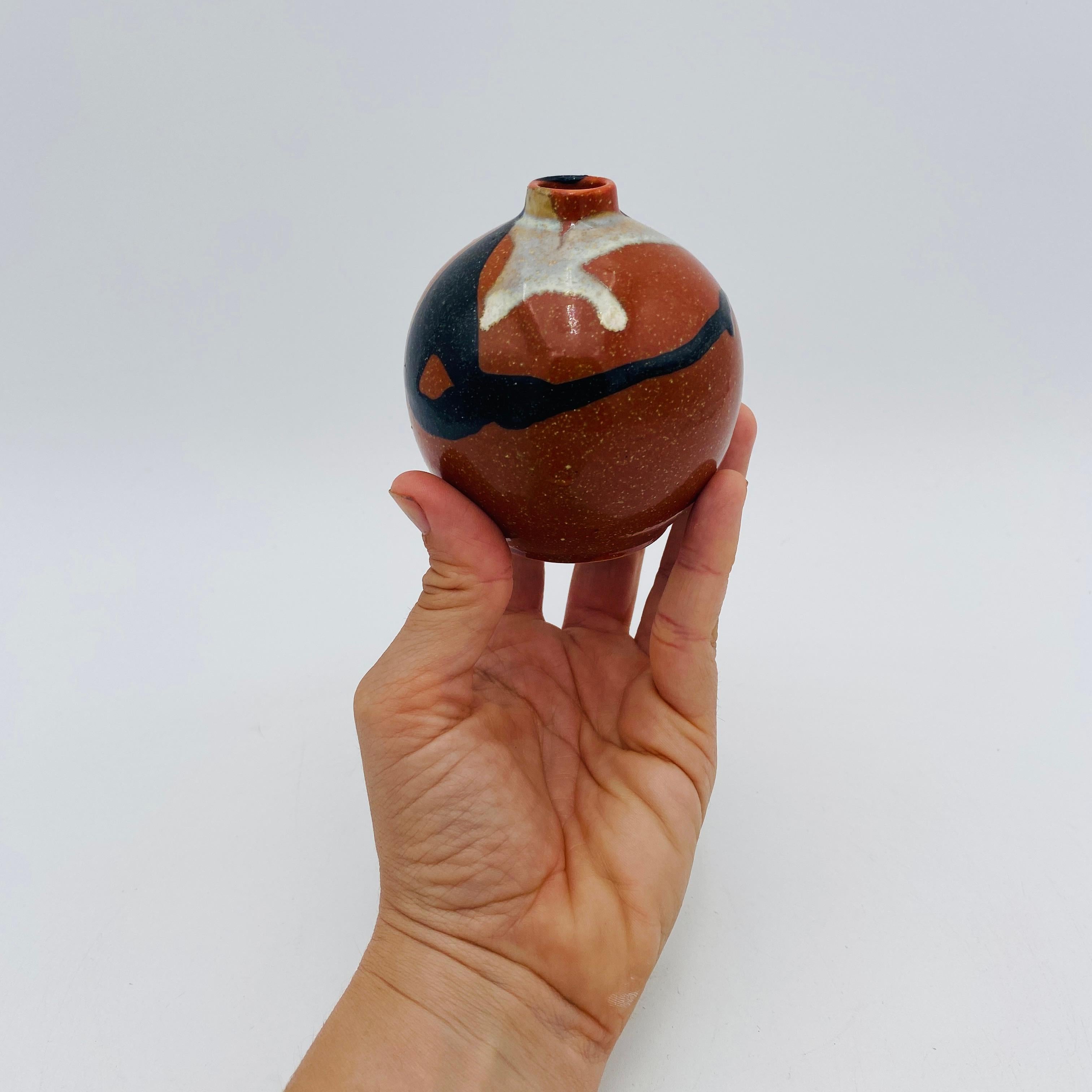 Mid Century Japanese Vase Ceramic Pottery Weed Pot 1960s For Sale 10