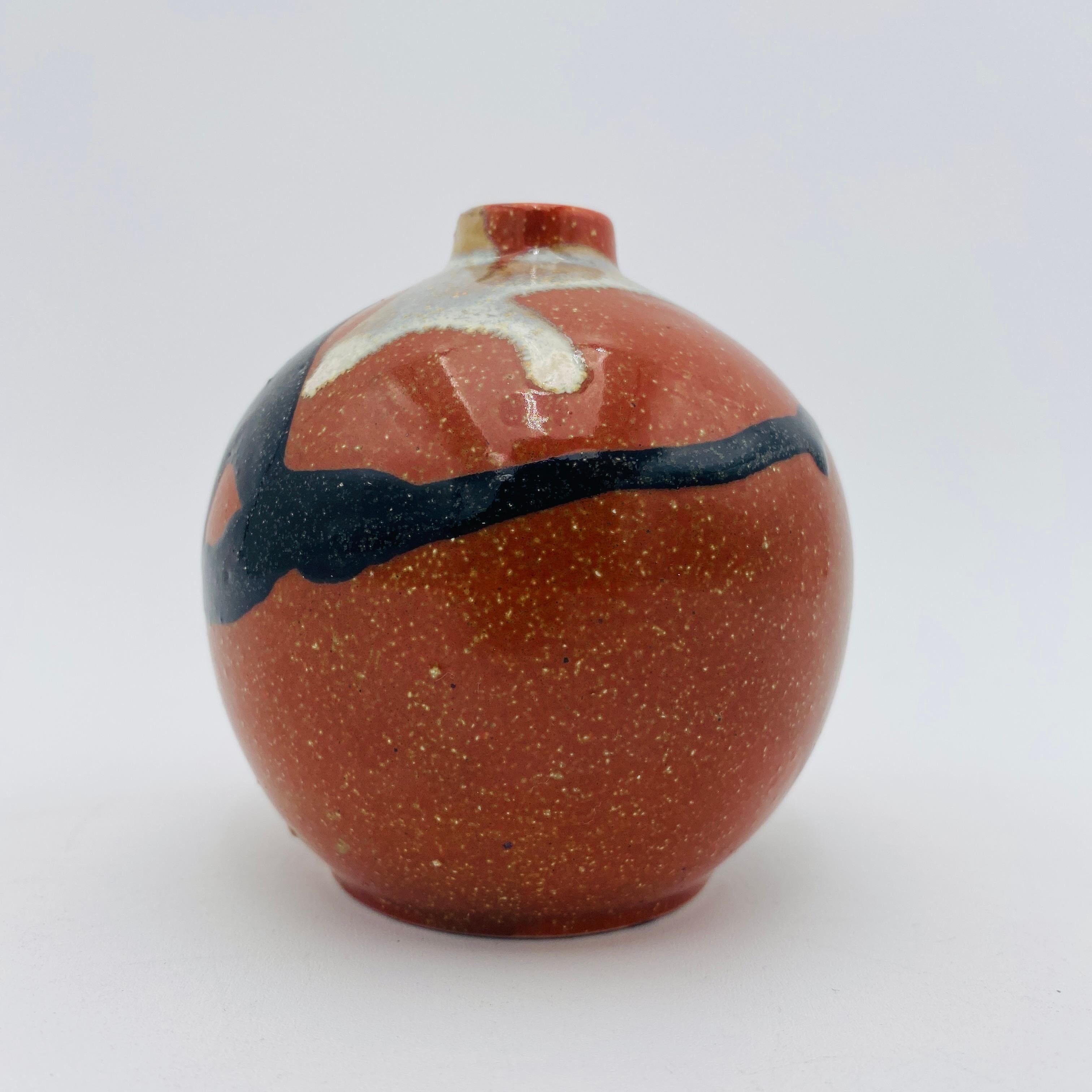 Mid-Century Modern Mid Century Japanese Vase Ceramic Pottery Weed Pot 1960s For Sale