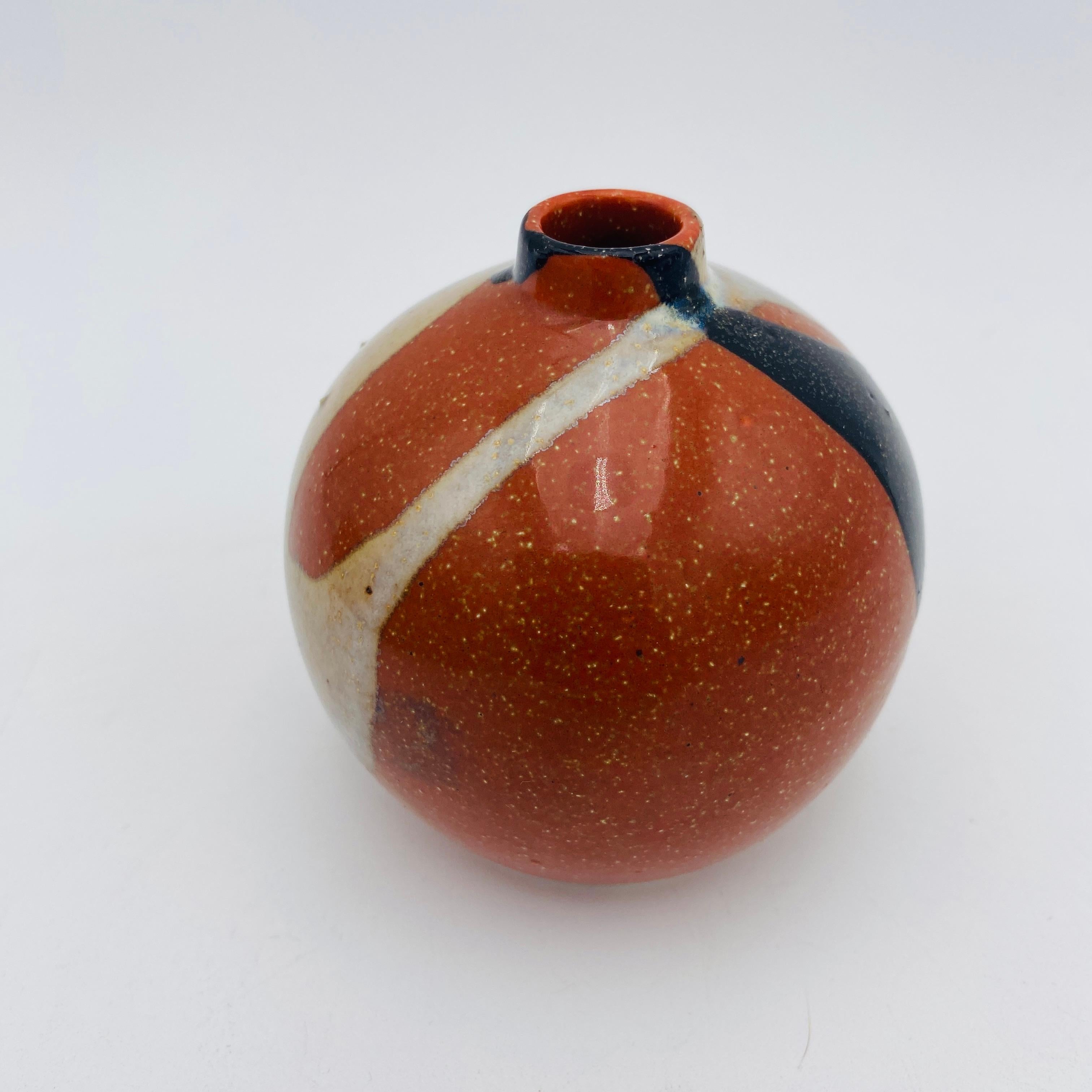 Mid-20th Century Mid Century Japanese Vase Ceramic Pottery Weed Pot 1960s For Sale