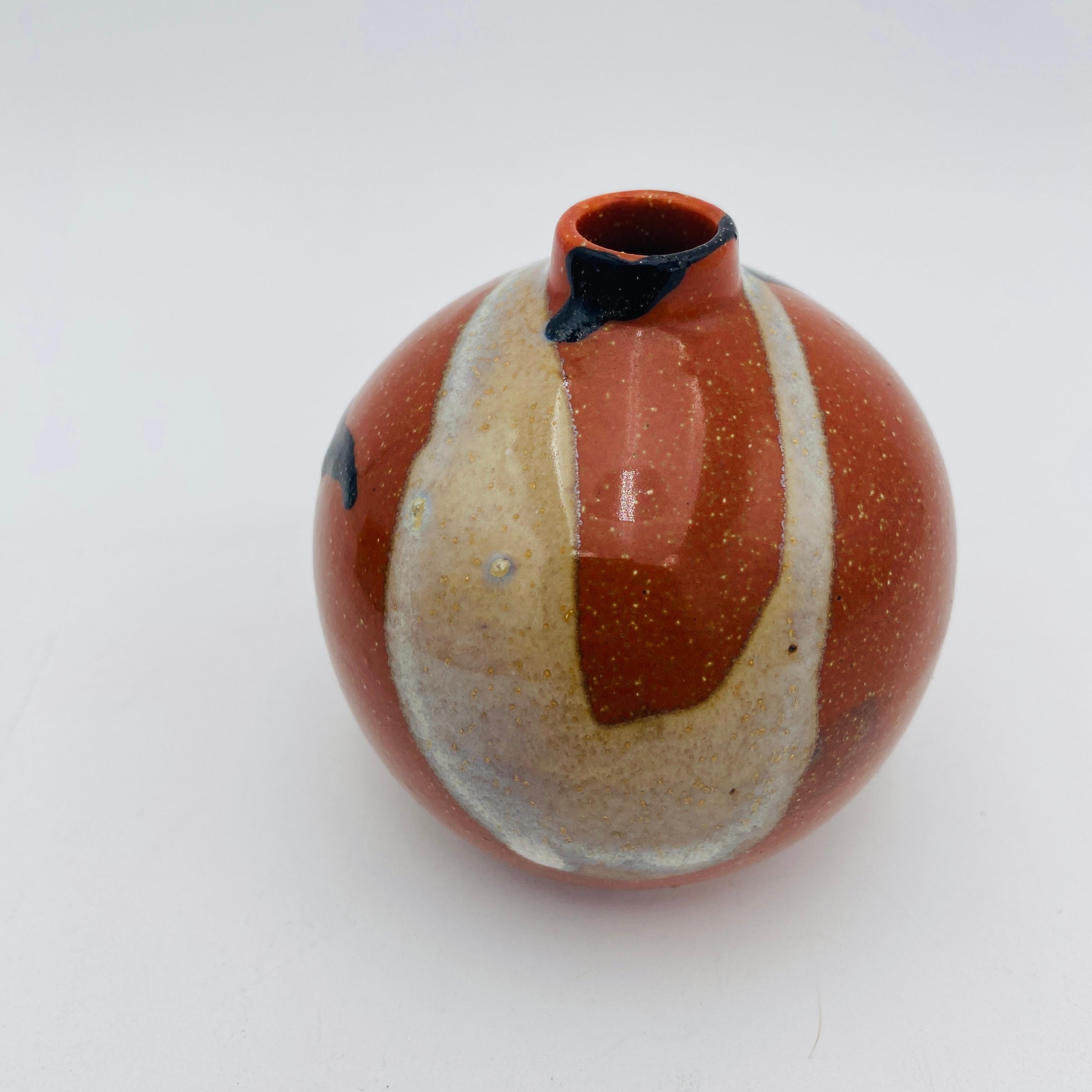 Mid Century Japanese Vase Ceramic Pottery Weed Pot 1960s For Sale 1