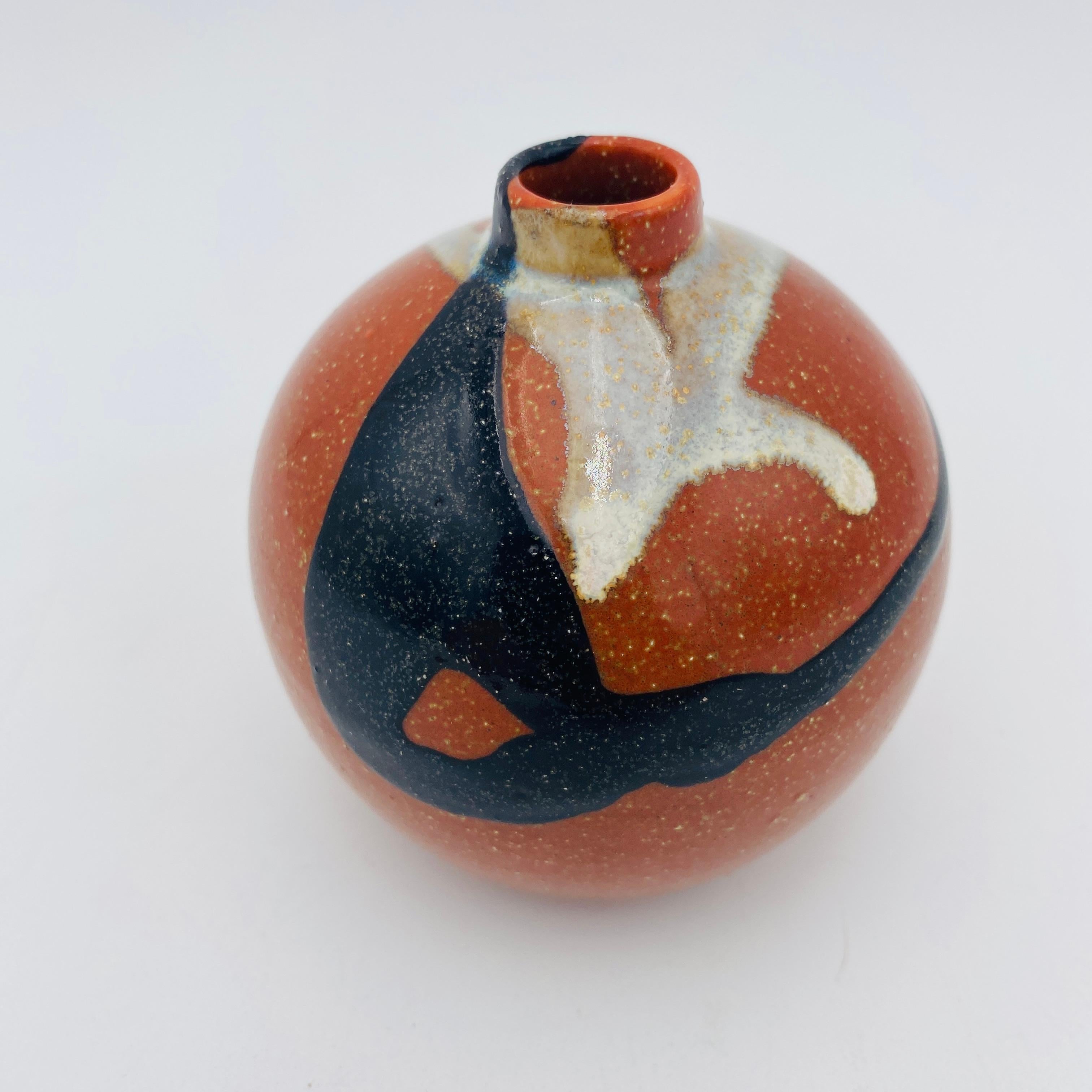 Mid Century Japanese Vase Ceramic Pottery Weed Pot 1960s For Sale 3