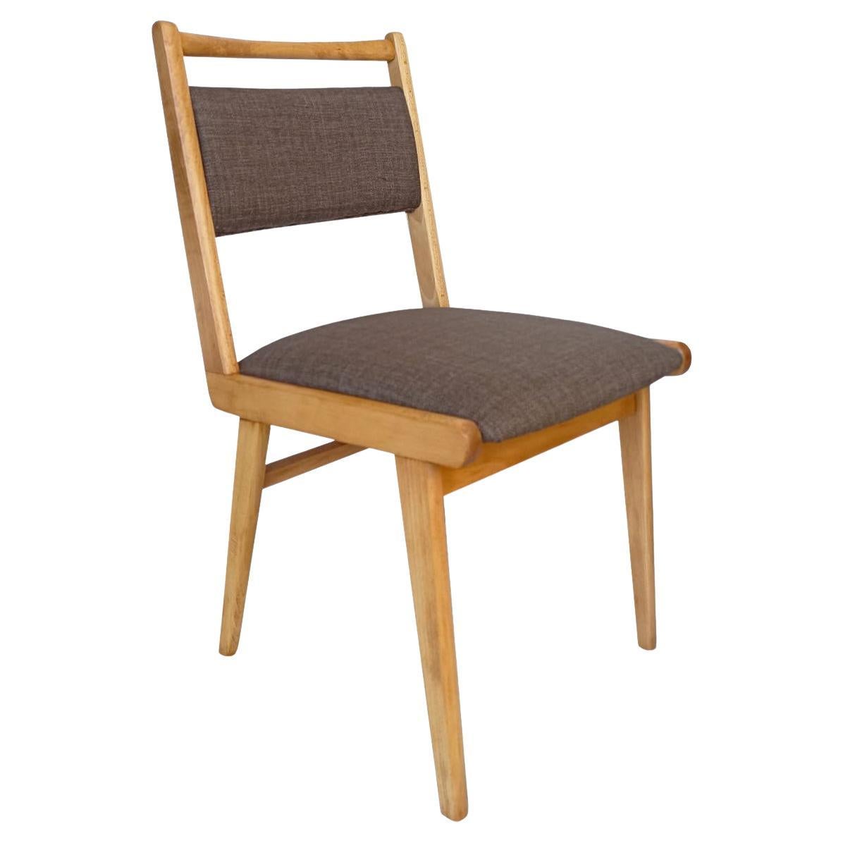 Mid Century JAR Chair, Brown Wool Millais by Dedar, Poland, Europe, 1960s.
