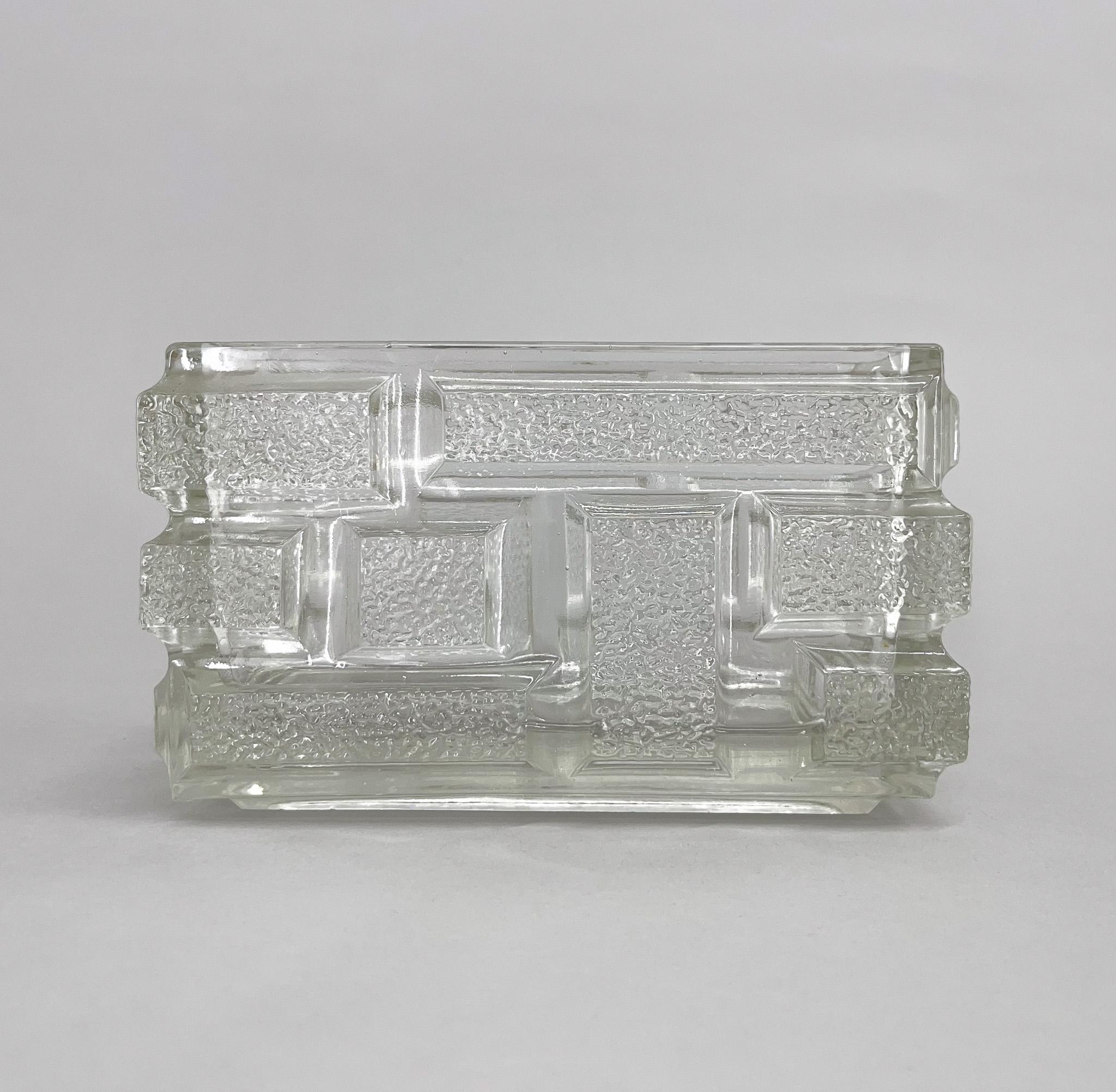 Vintage glass jardenier designed by glass designer Jiri Zejmon for Sklo Union Glassworks in the 1970s.