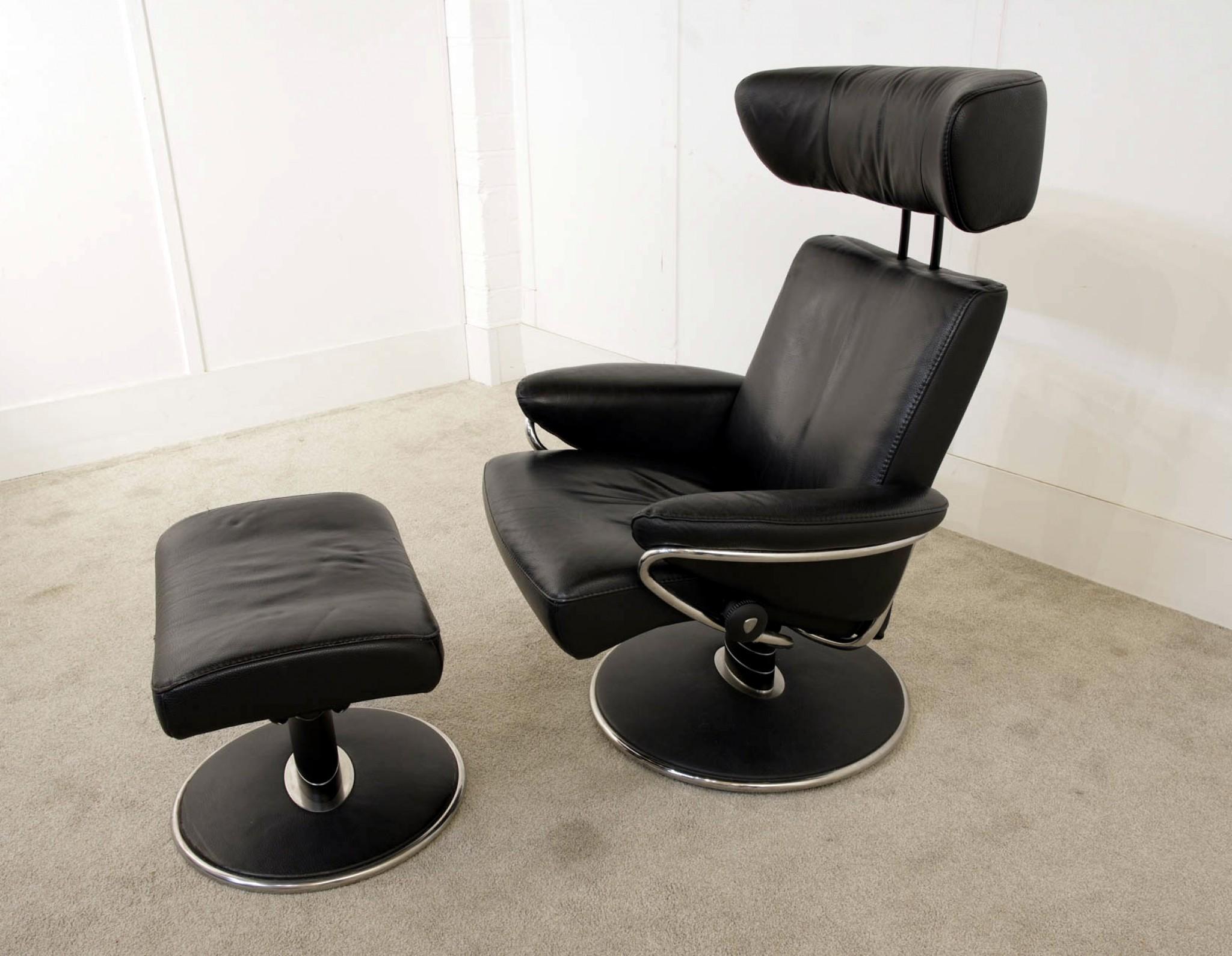 Mid-Century Modern Mid Century Jazz Reclining Chair and Ottoman Stool 1960s For Sale