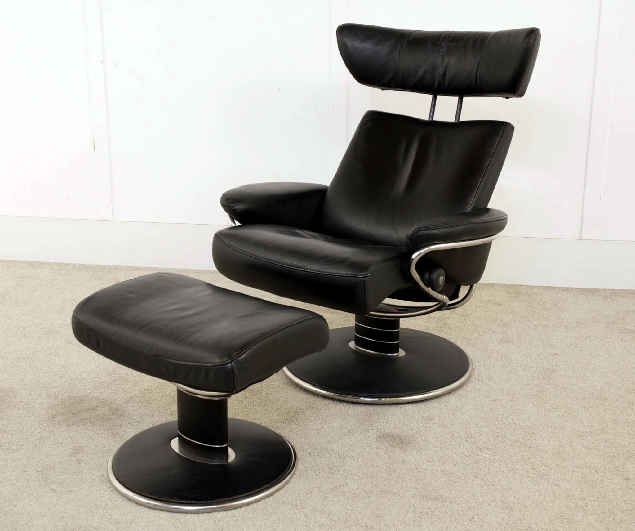 Wood Mid Century Jazz Reclining Chair and Ottoman Stool 1960s For Sale