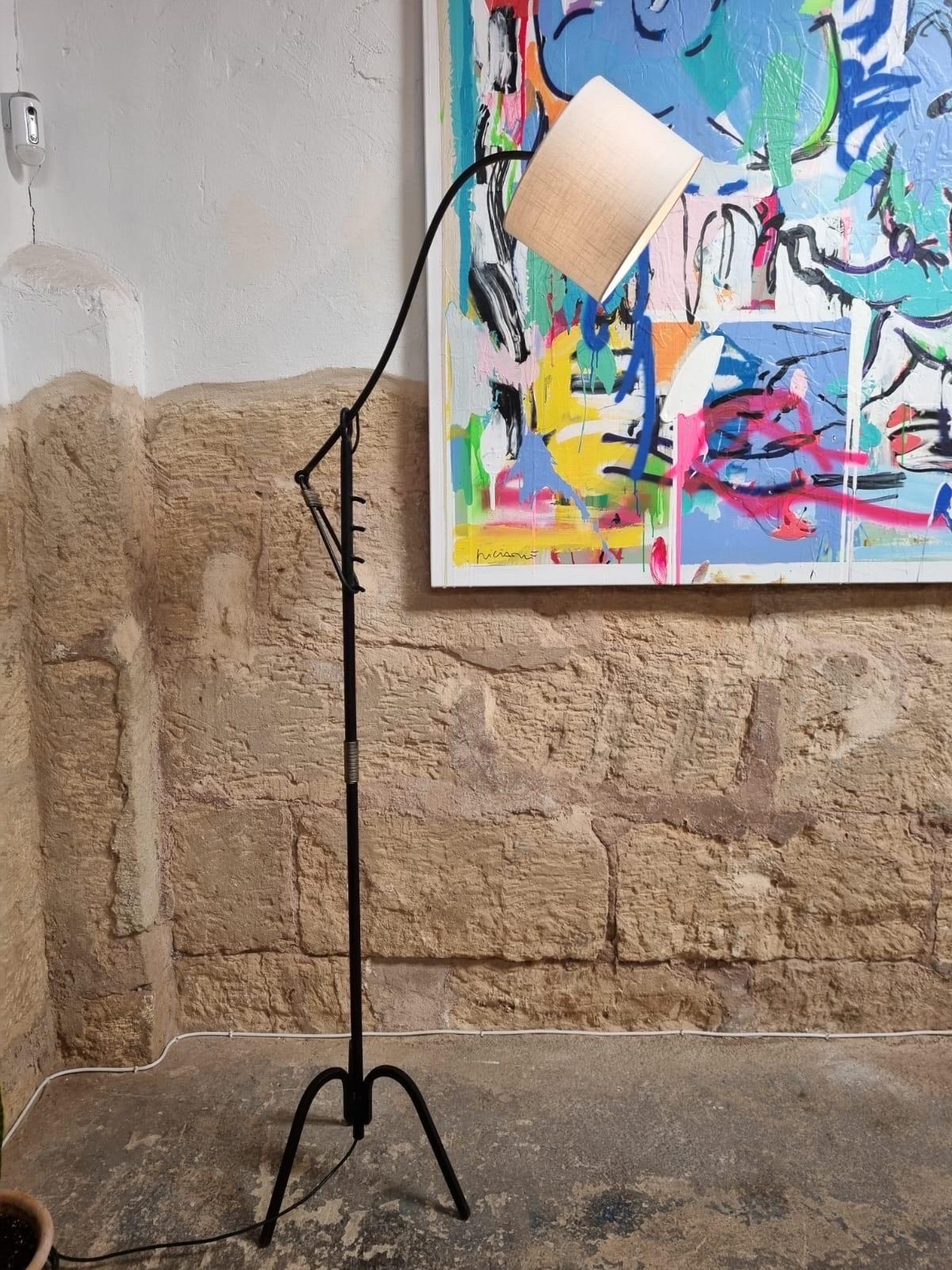 Mid-Century Iron Floor Lamp, France 1950s For Sale 1