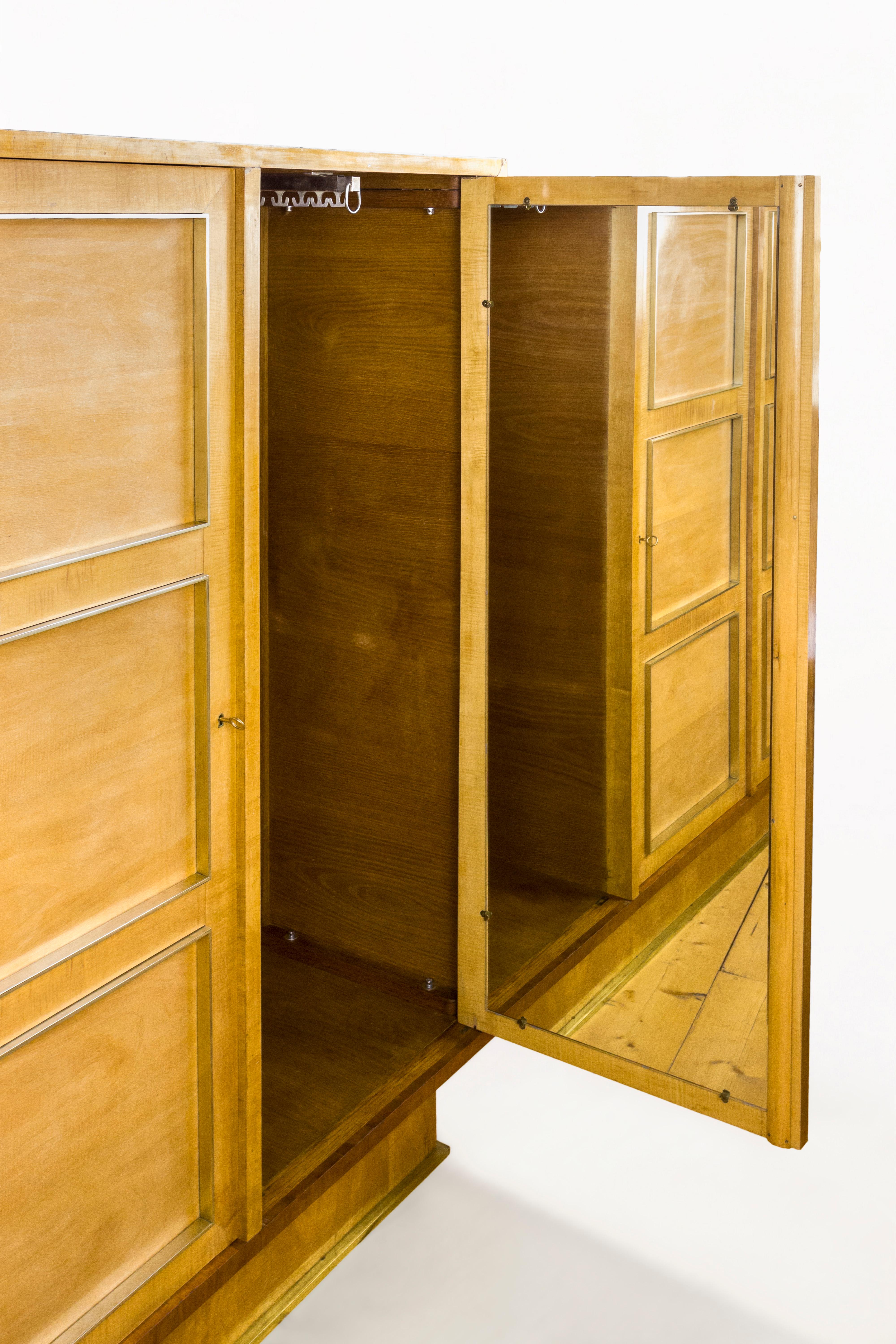 French Mid-Century Jean Royere Wardrobe, circa 1950, France For Sale