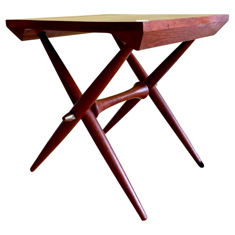 Mid Century Jens Quistgaard Small Folding Teak Side Table, Denmark 1960