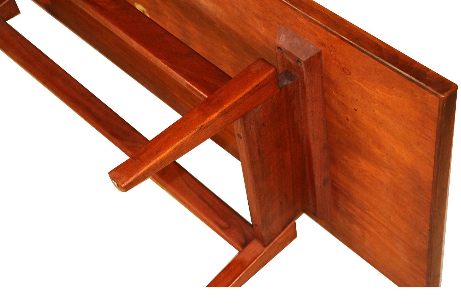 Midcentury Jens Risom Floating Top Coffee Table Bench For Sale 2