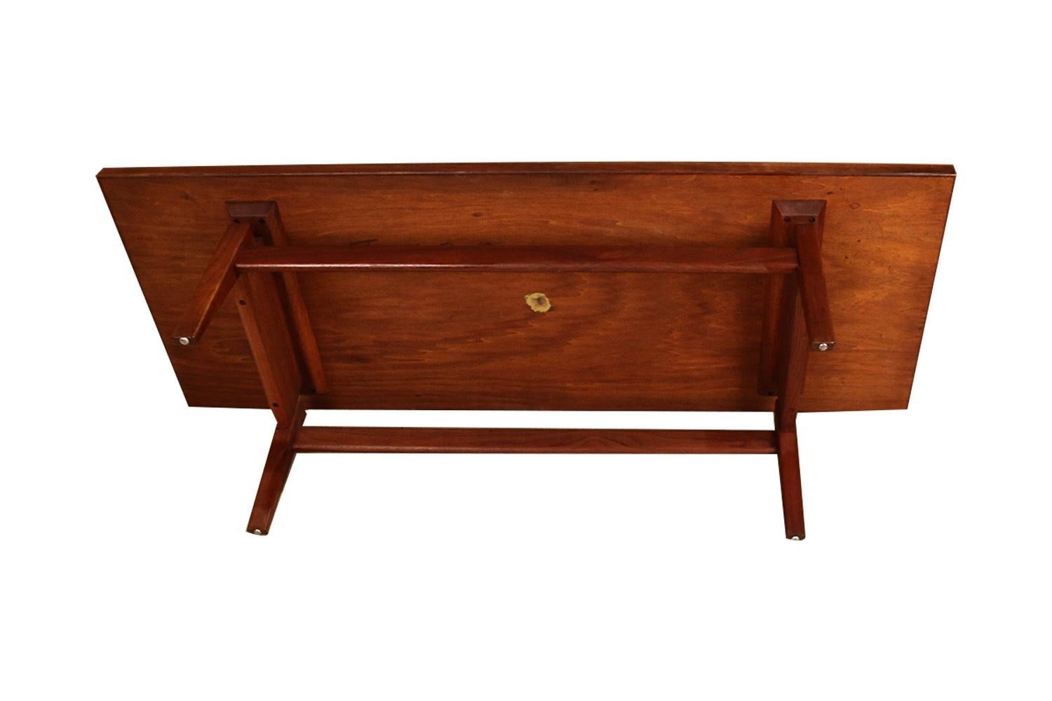 Mid-20th Century Midcentury Jens Risom Floating Top Coffee Table Bench For Sale