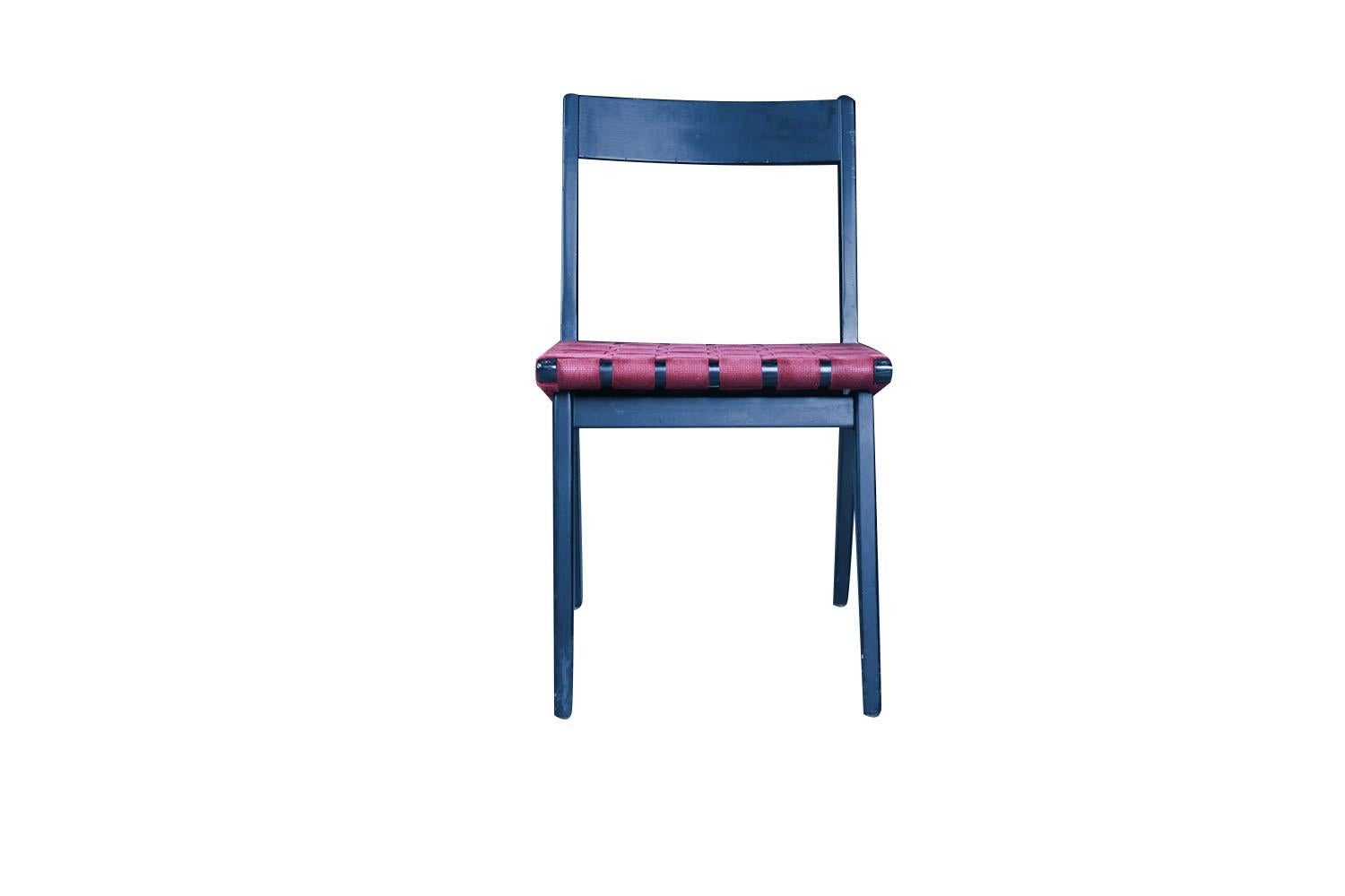 Ebanizzato Sedie da sala da pranzo laterali di metà secolo Jens Risom Knoll Model No. 666 in vendita