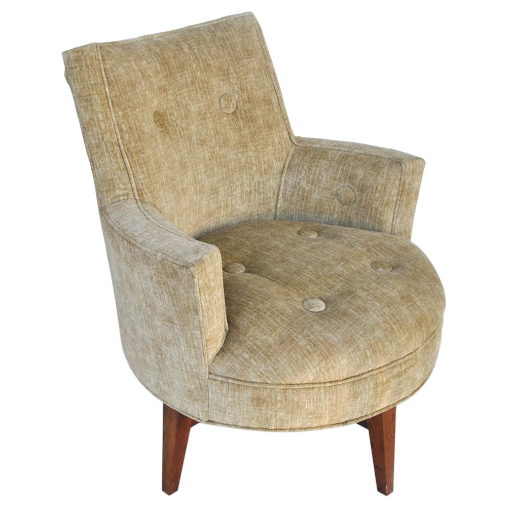 Midcentury Jens Risom Style Swivel Lounge Chair