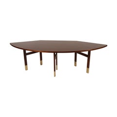 Midcentury Jens Risom Style Walnut Conference Table Desk
