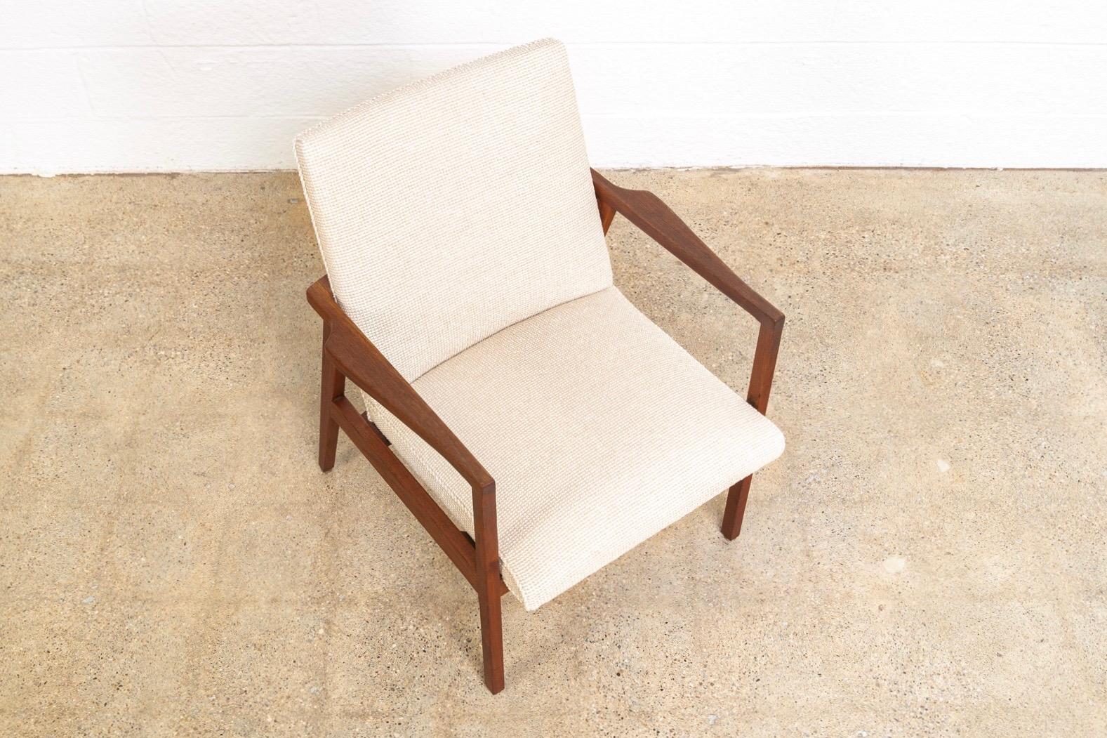 Wool Midcentury Jens Risom Upholstered Lounge Chair, 1960s For Sale