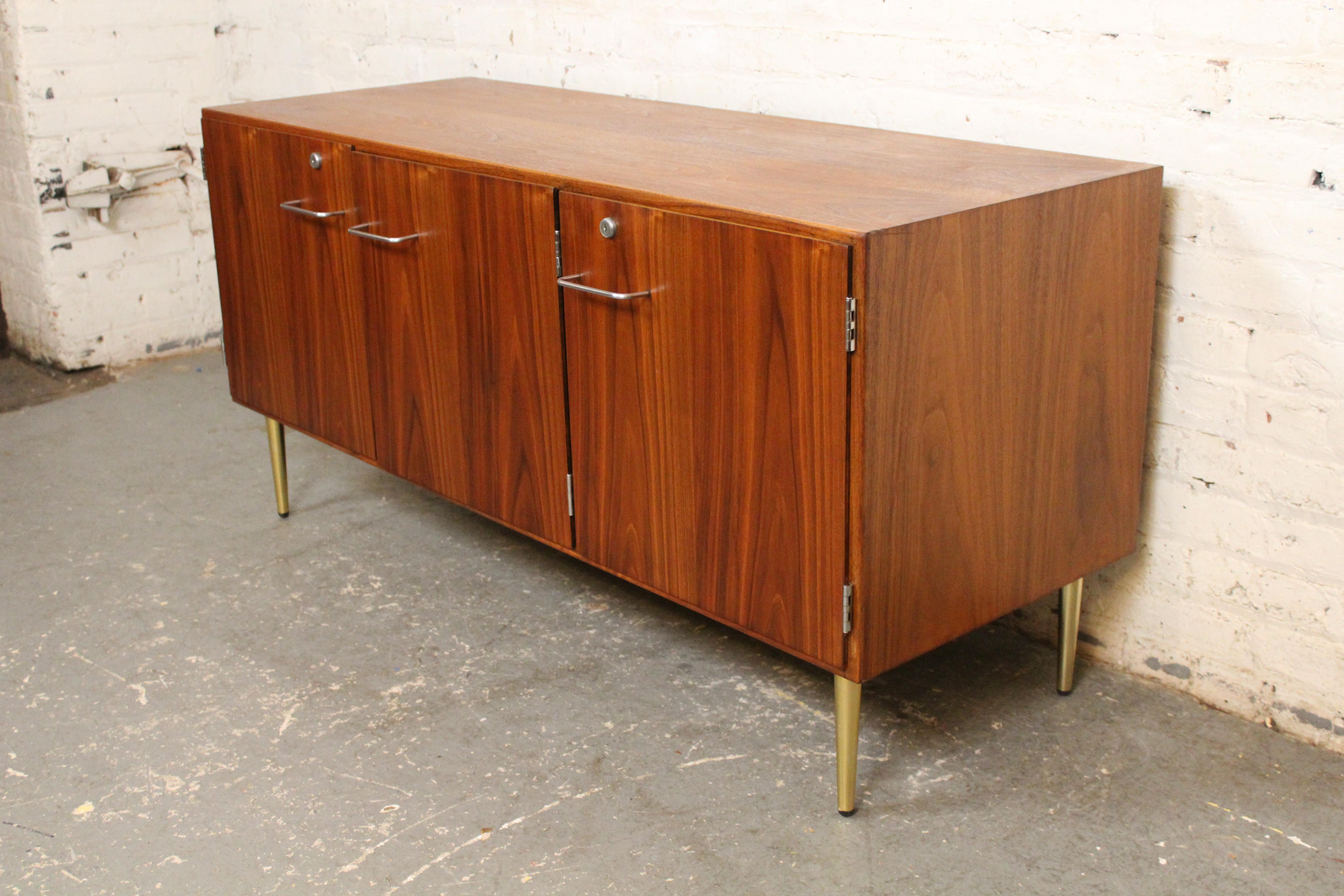 American Mid-Century Jens Risom Walnut Credenza for IBM For Sale