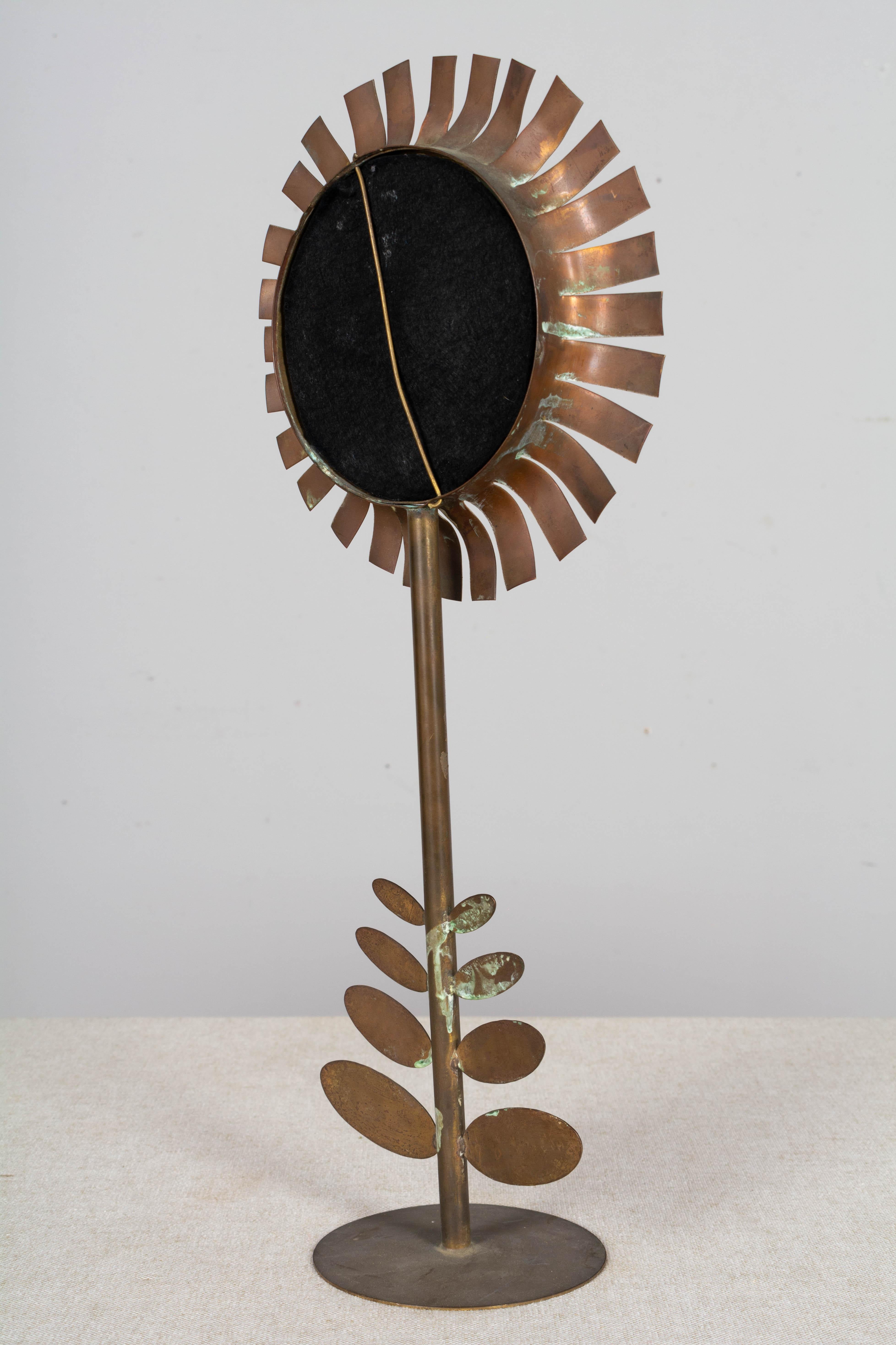 20th Century Mid Century Jere Style Flower Sculpture with Mirror