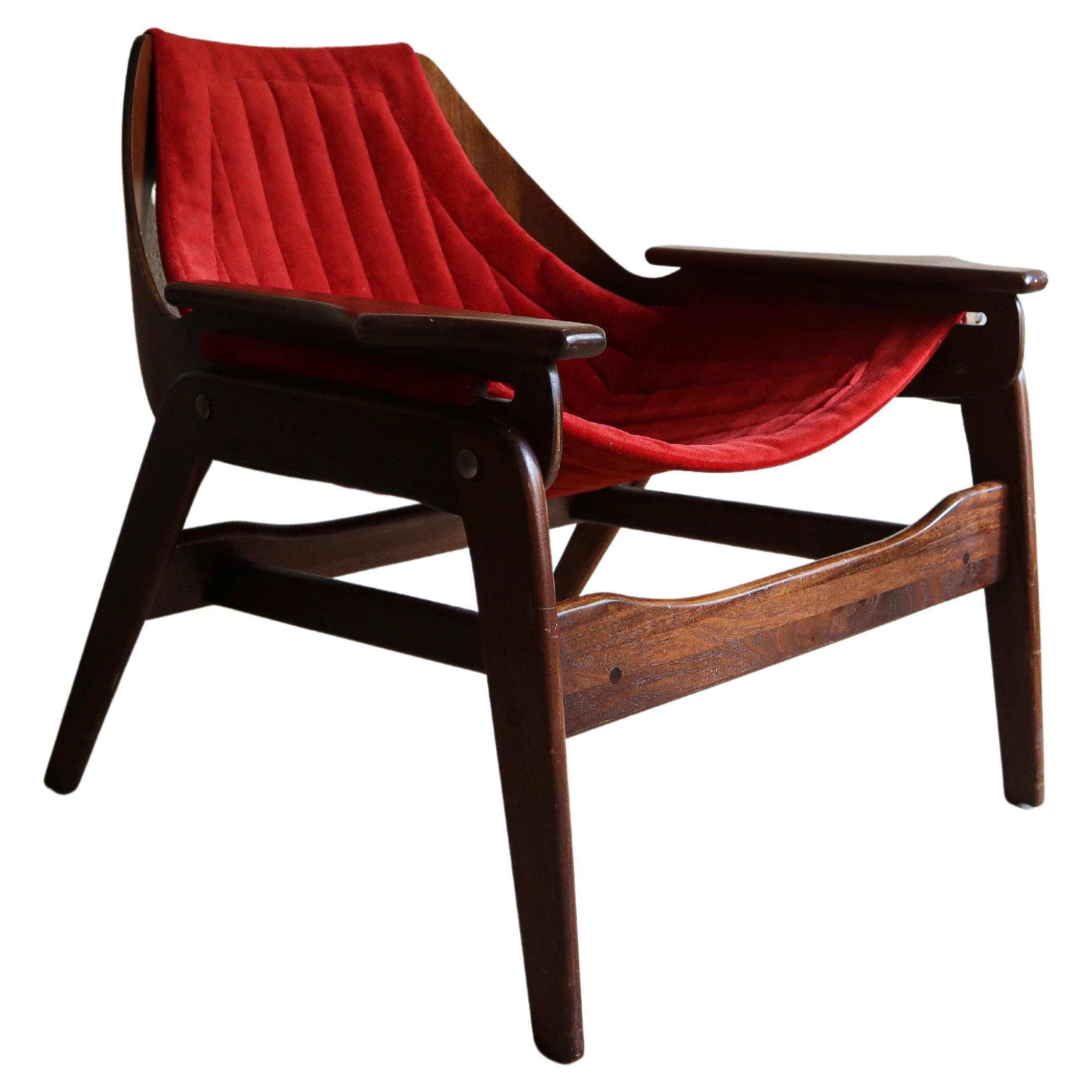Midcentury Jerry Johnson Walnut Sling Chair