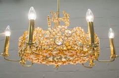 Midcentury Jeweled Crystal Chandelier by Palwa 'Palme & Walter', 1960s