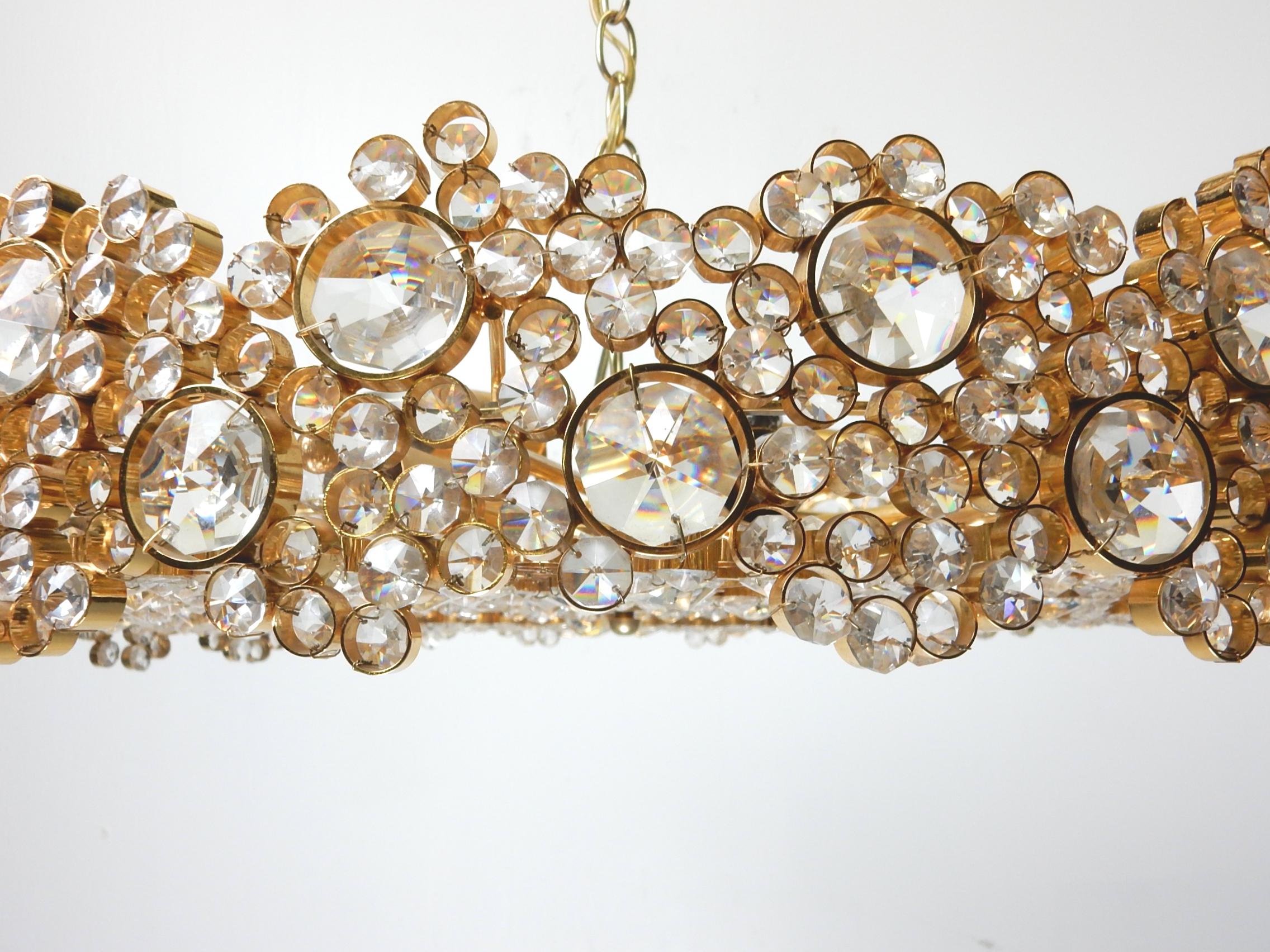 Mid-Century Modern Mid-Century Jeweled Crystal Chandelier by Palwa 'Palme & Walter'
