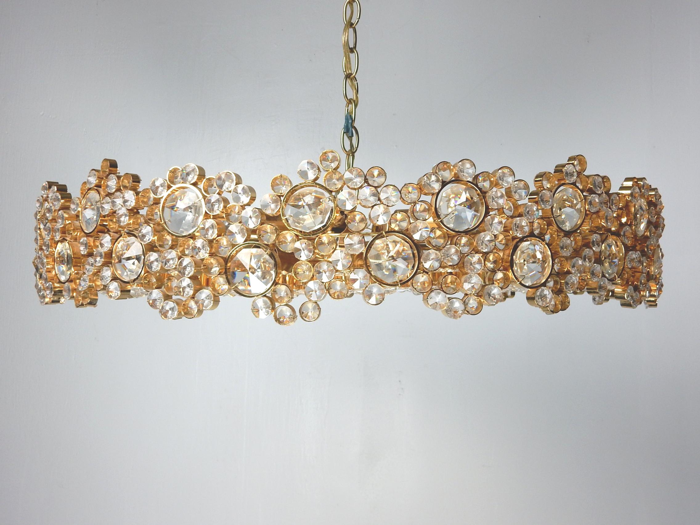 Mid-Century Jeweled Crystal Chandelier by Palwa 'Palme & Walter' 1