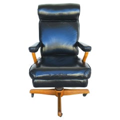 Vintage Mid Century JFK GUNLOCKE Style Leather Judiciary Executive Office Chair