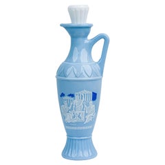 Mid-Century Jim Beam Novelty Milk Glass Greek Philosopher Motif Bourbon Pitcher