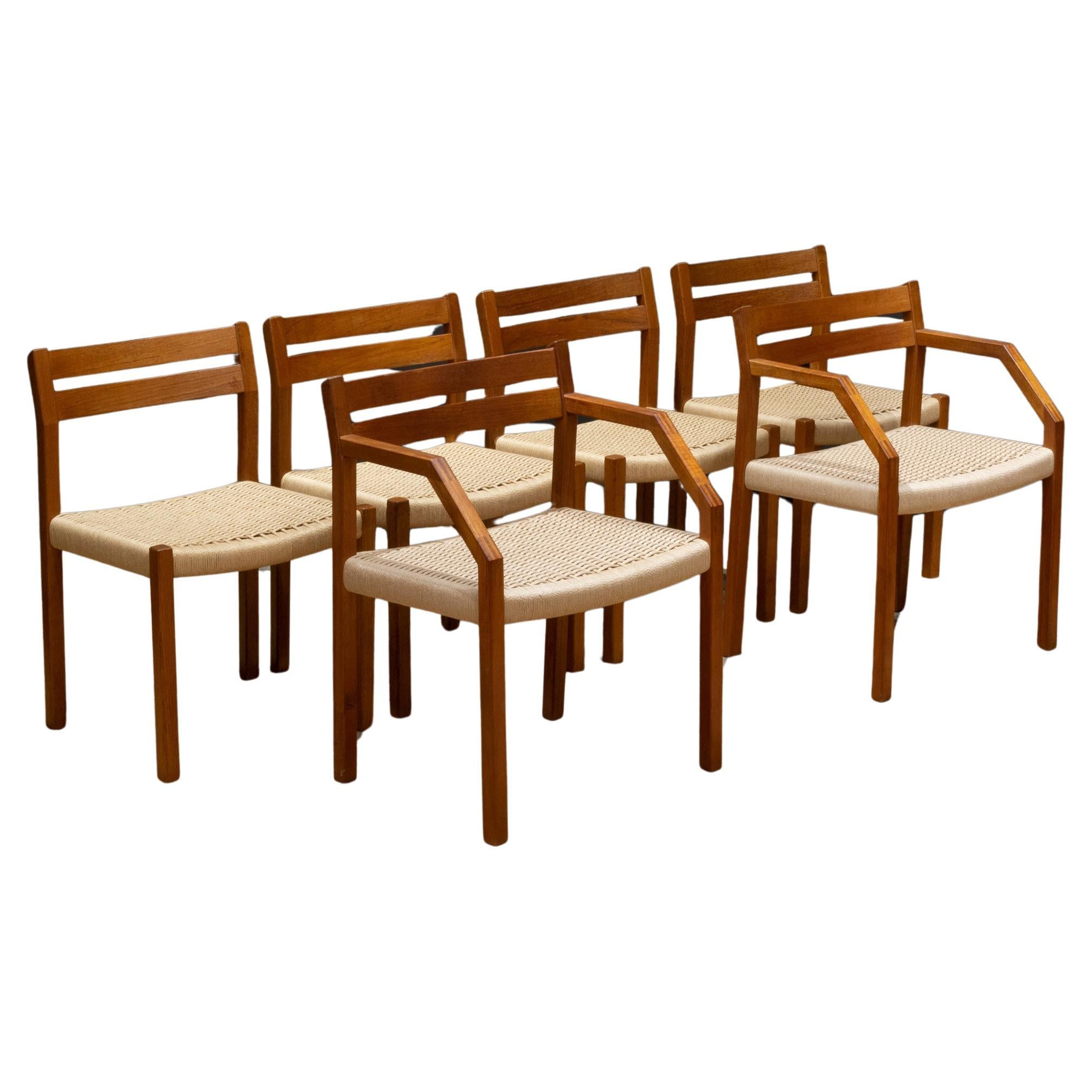 Mid-Century J.L. Moller Model #404 Danish Dining Chairs c.1974 For Sale
