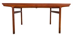 Midcentury Johannes Andersen Teak Extension Dining Table Round Legs