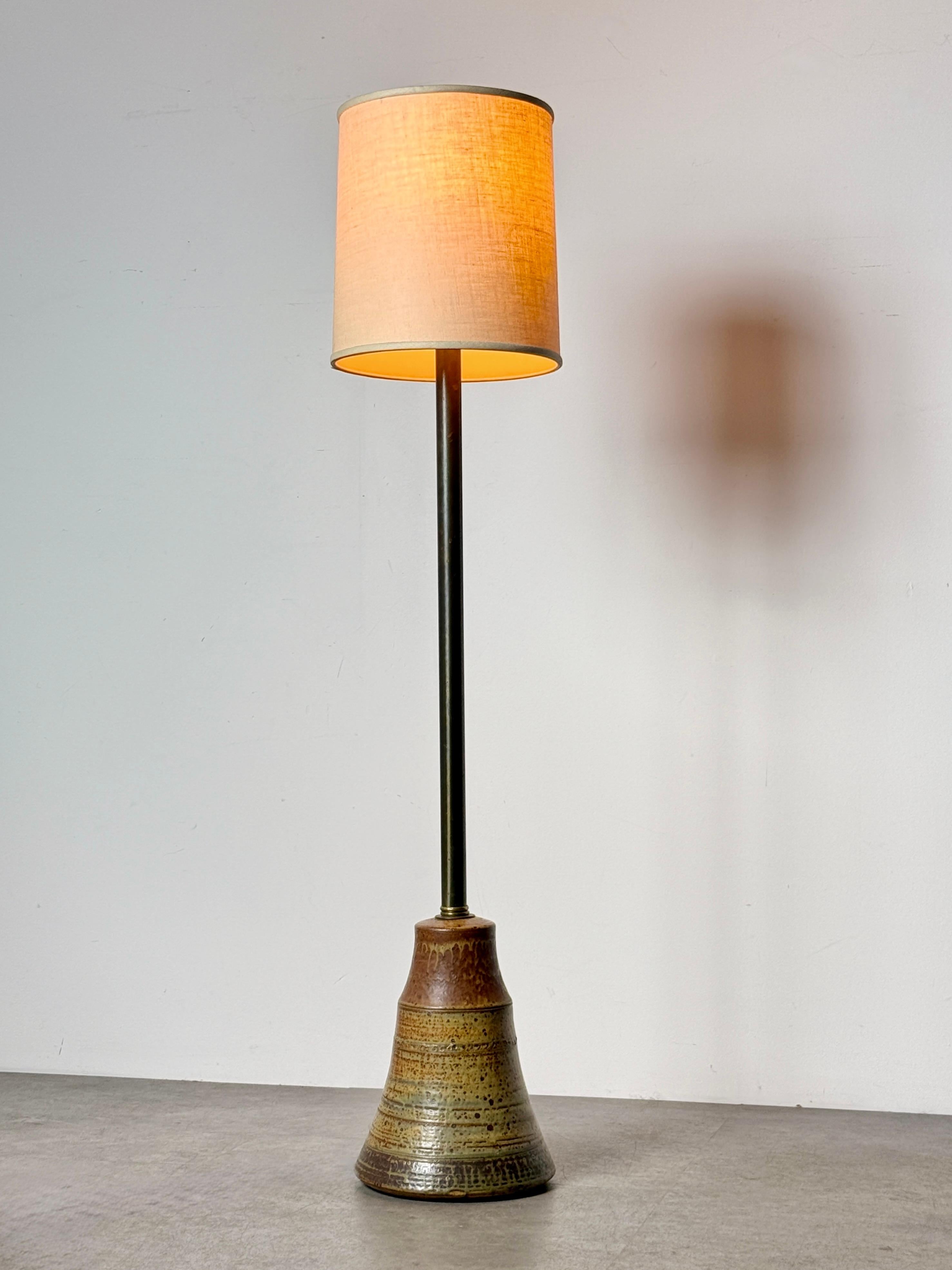 Mid-Century Modern Mid Century John Glick Studio Pottery Glazed Ceramic Stoneware Floor Lamp 1960's For Sale