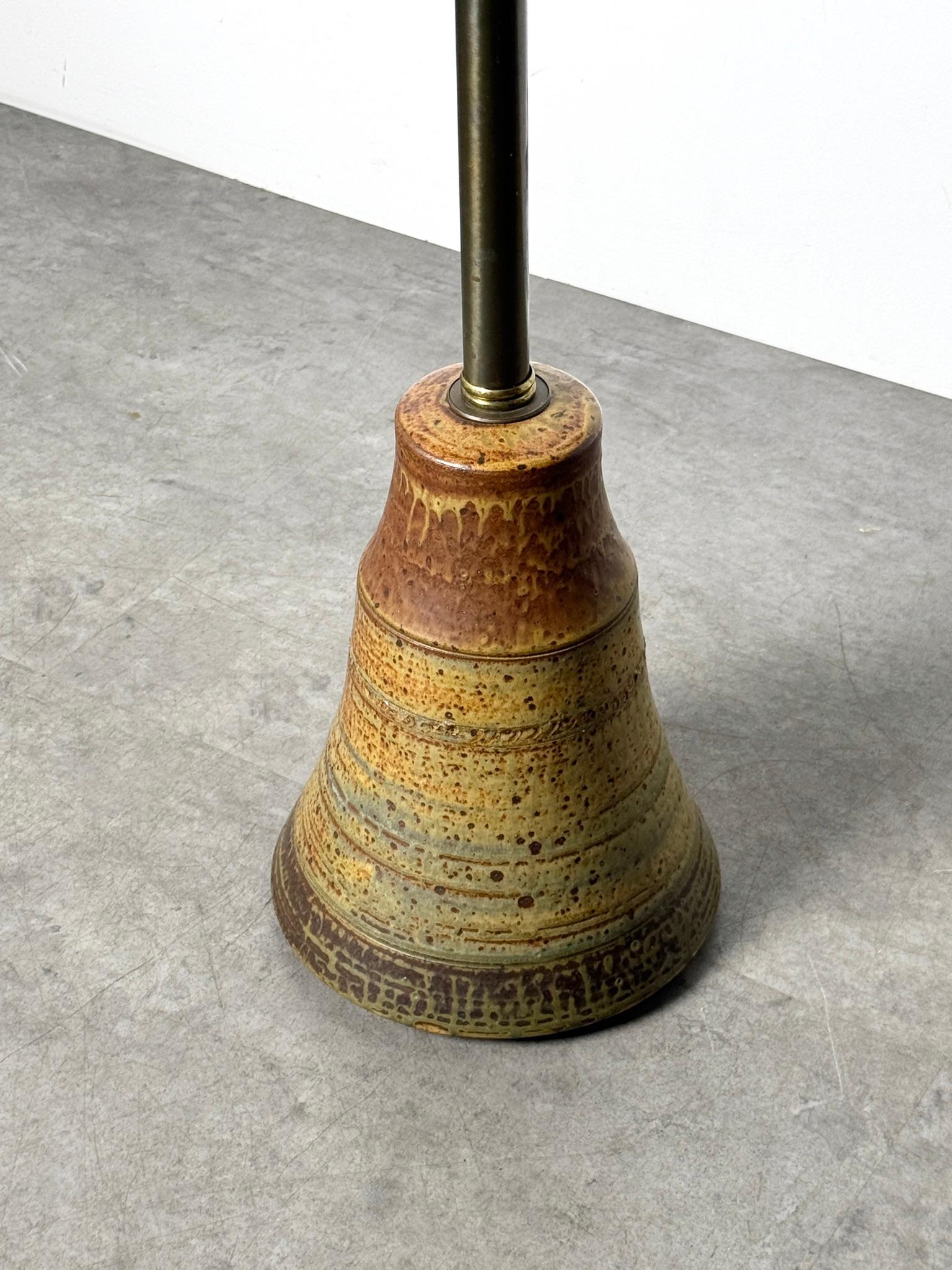 American Mid Century John Glick Studio Pottery Glazed Ceramic Stoneware Floor Lamp 1960's For Sale
