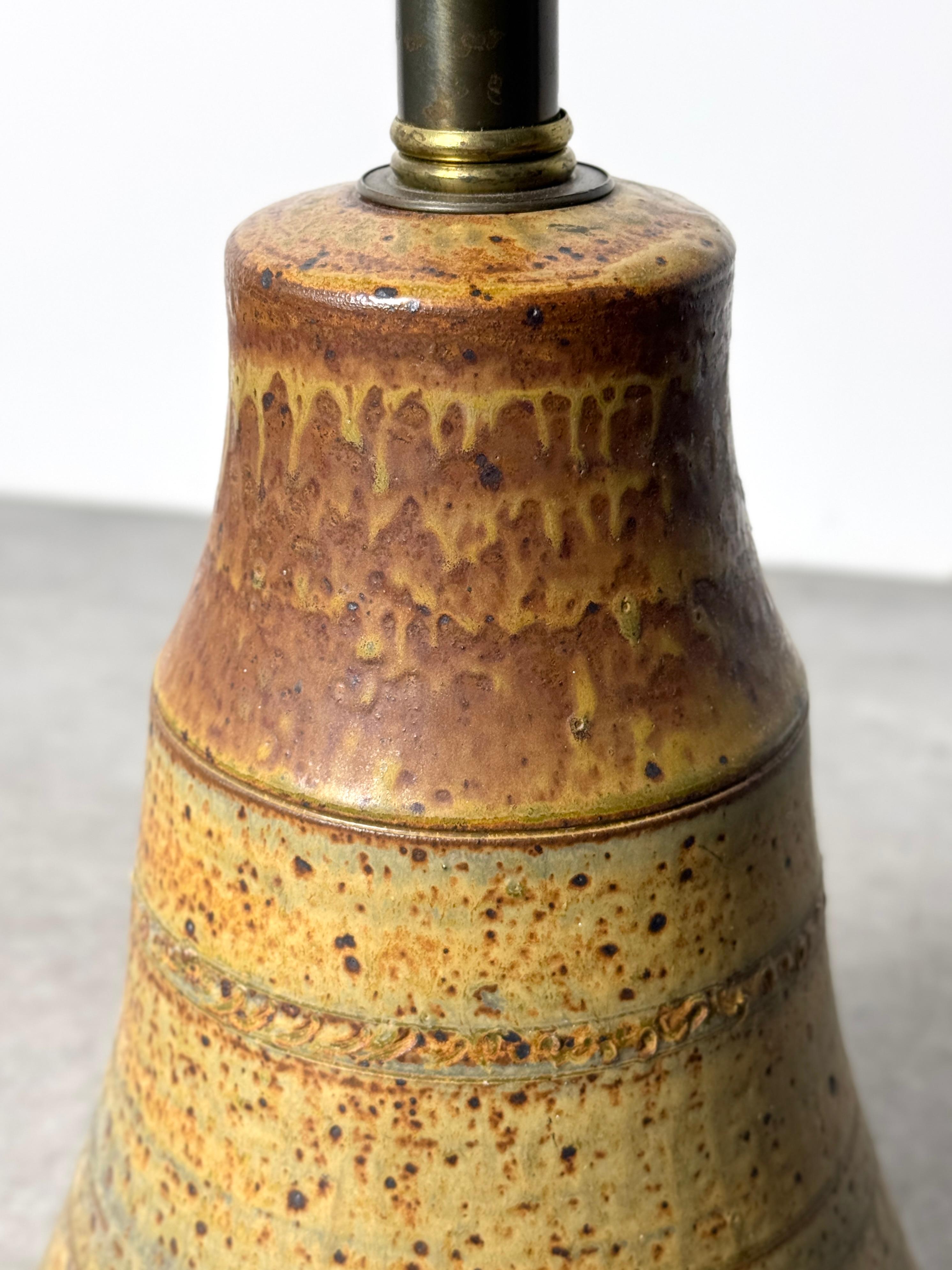 Mid-20th Century Mid Century John Glick Studio Pottery Glazed Ceramic Stoneware Floor Lamp 1960's For Sale