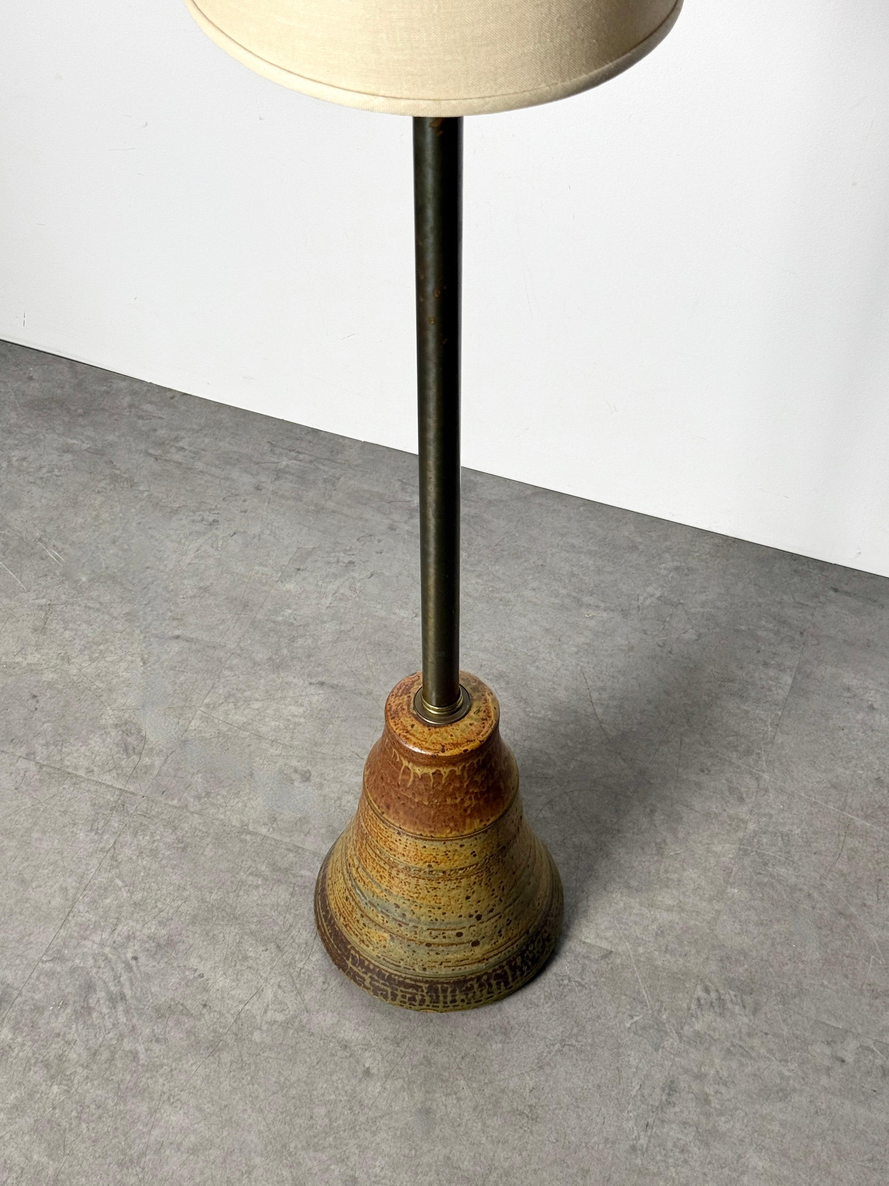 Mid Century John Glick Studio Pottery Glazed Ceramic Stoneware Floor Lamp 1960's For Sale 2