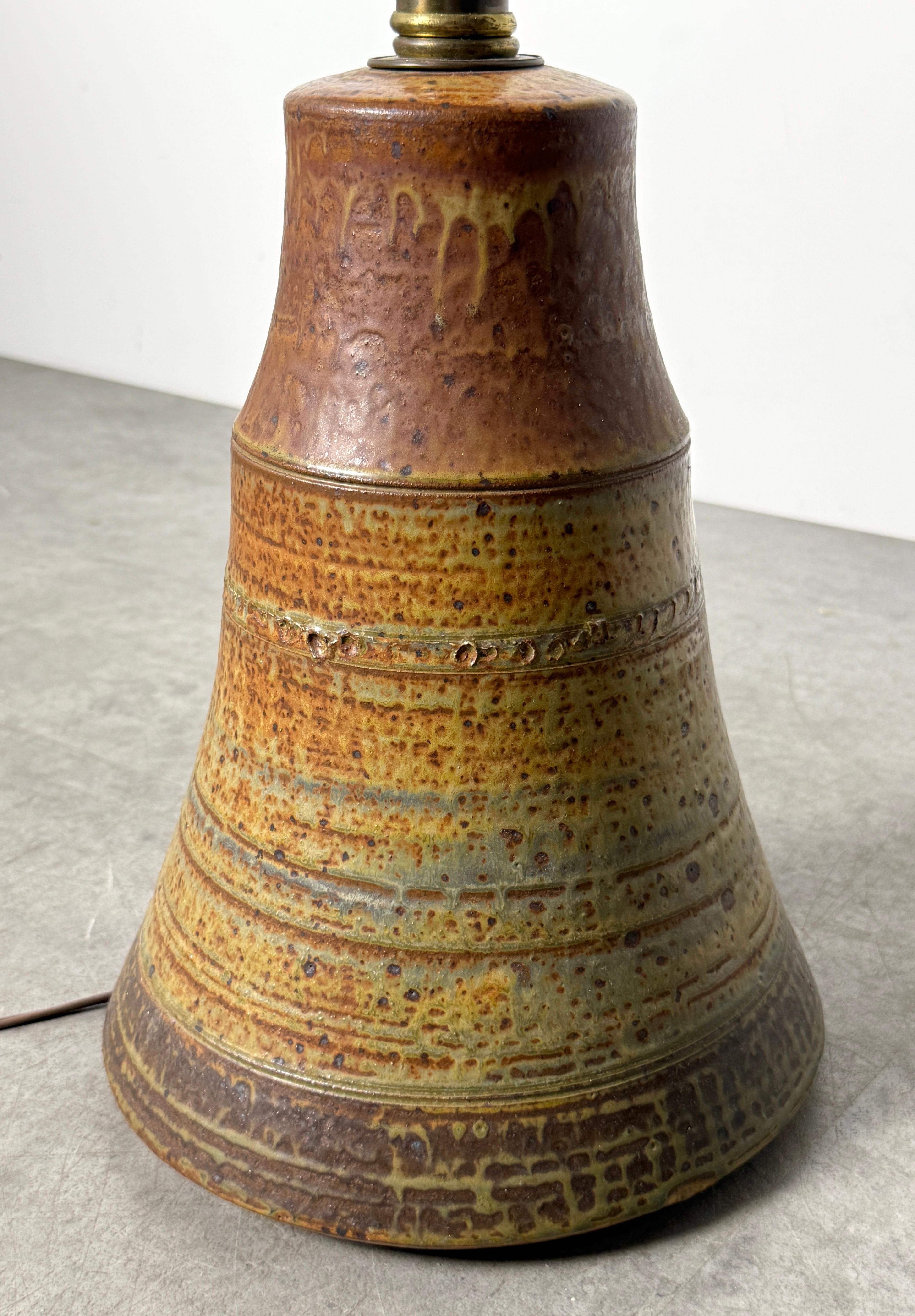 Mid Century John Glick Studio Pottery Glazed Ceramic Stoneware Floor Lamp 1960's For Sale 3