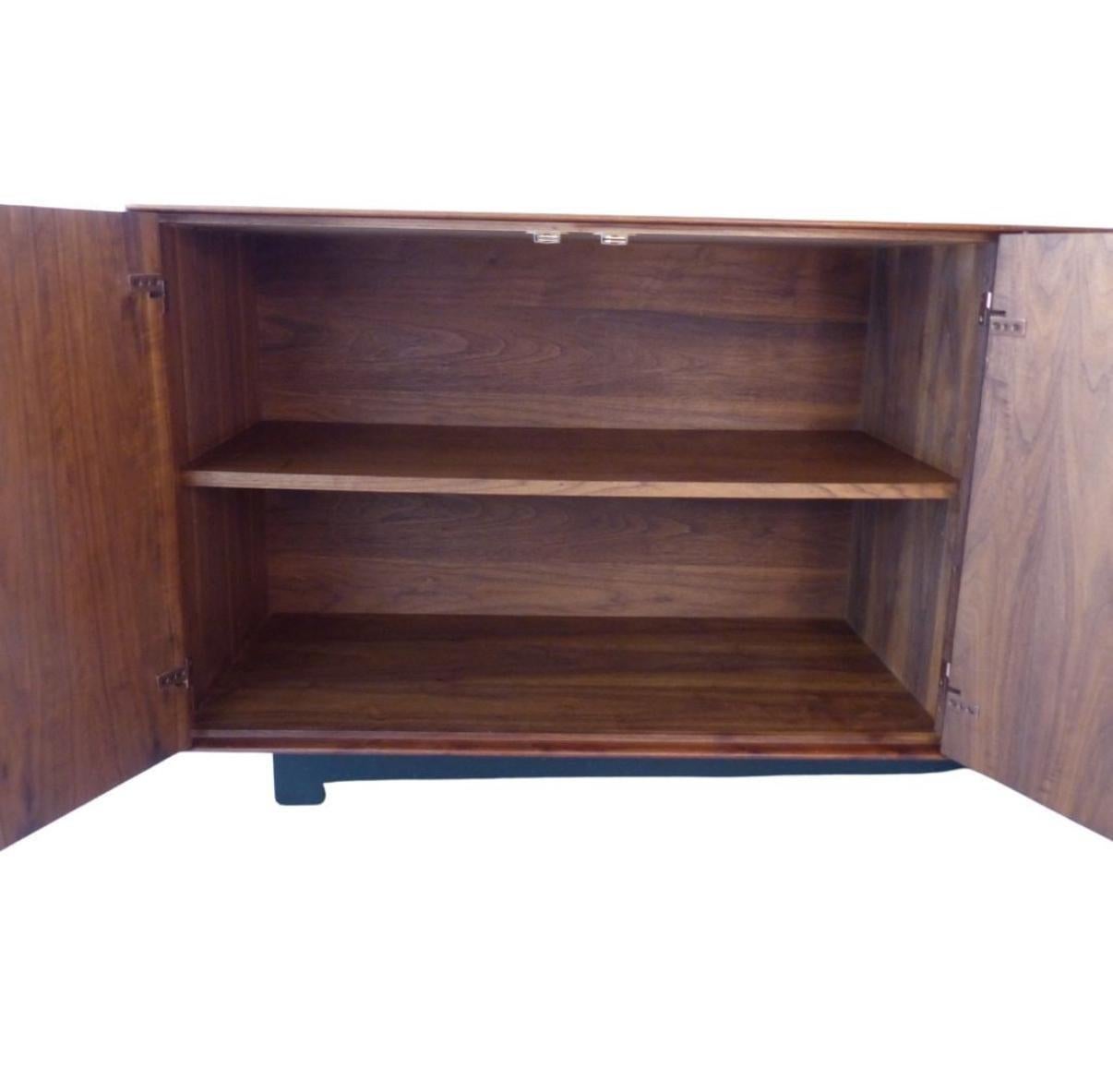 American Mid century John Kapel for Glenn of California Long walnut 4 door Credenza For Sale