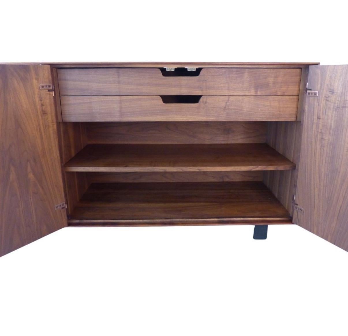 Woodwork Mid century John Kapel for Glenn of California Long walnut 4 door Credenza For Sale