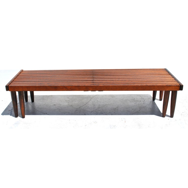 4.5 to 7 FT Midcentury John Keal for Brown Saltman Slat Expandable