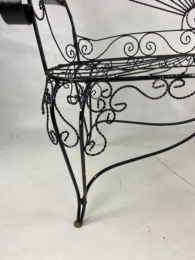 Midcentury John Salterini Cast Iron Peacock Settee at 1stDibs
