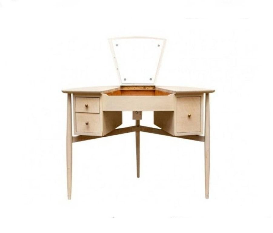 Mid-Century Modern Bureau de toilette avec miroir et banquette du milieu du siècle de John Stuart en vente