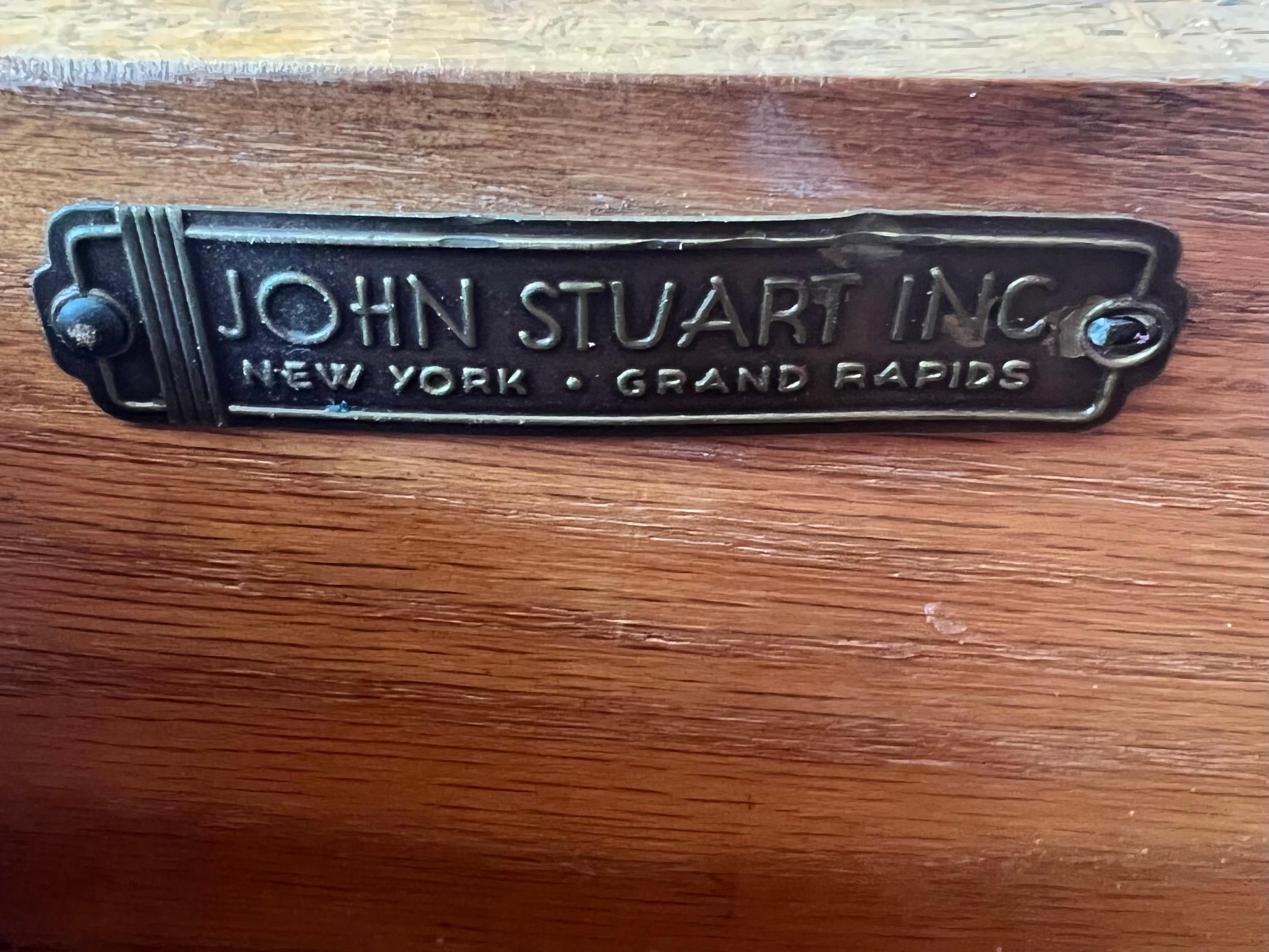 Mid-Century John Stuart Nightstands, Newly Refinished 12