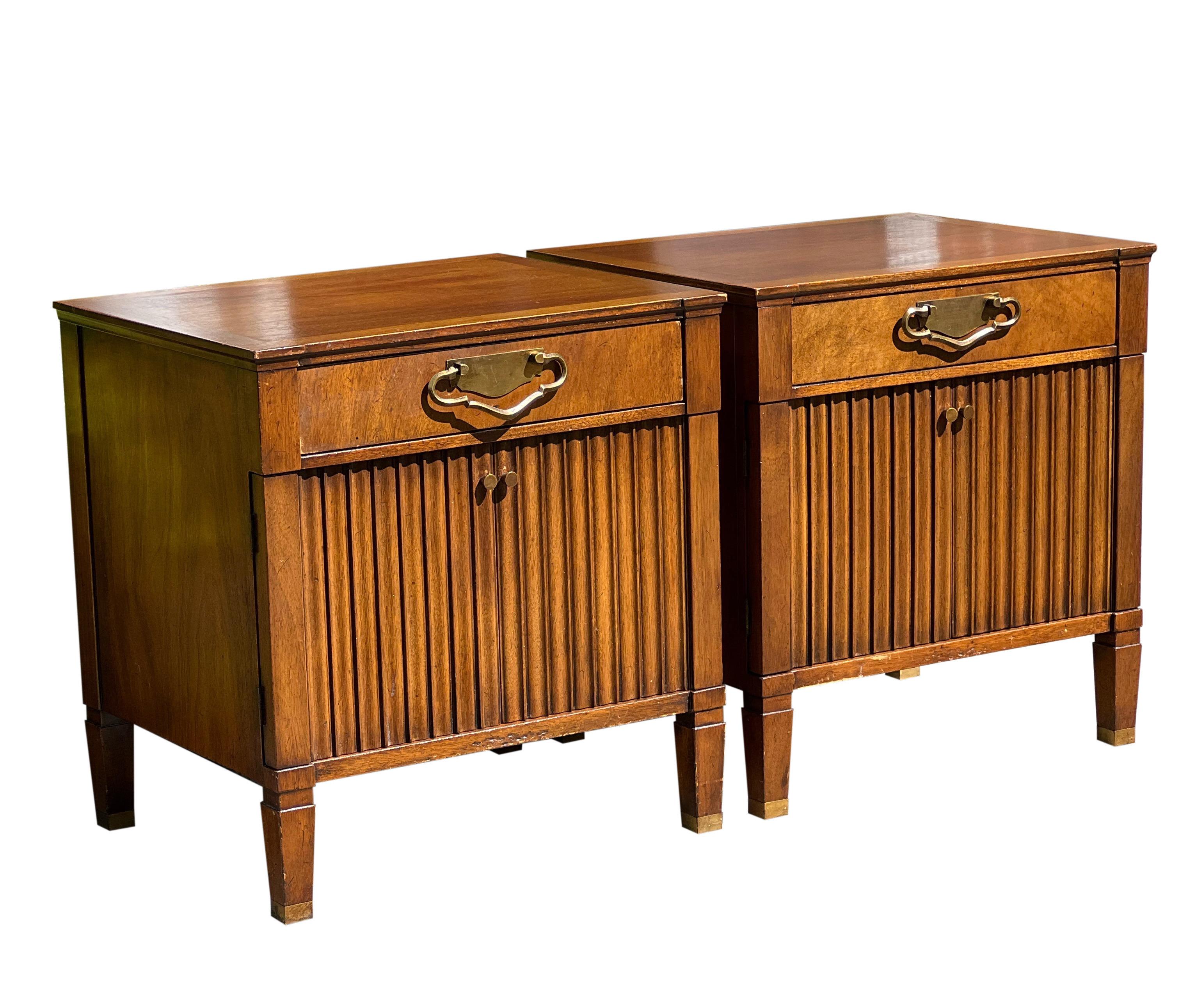 Neoclassical Mid Century John Stuart Nightstands, a Pair For Sale