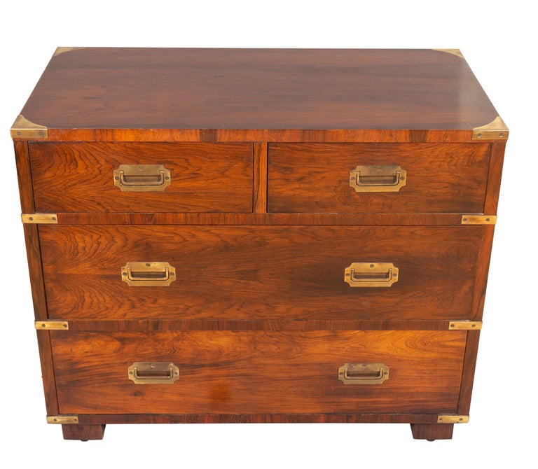 Midcentury John Stuart Rosewood Campaign Style Chest of Drawers For
