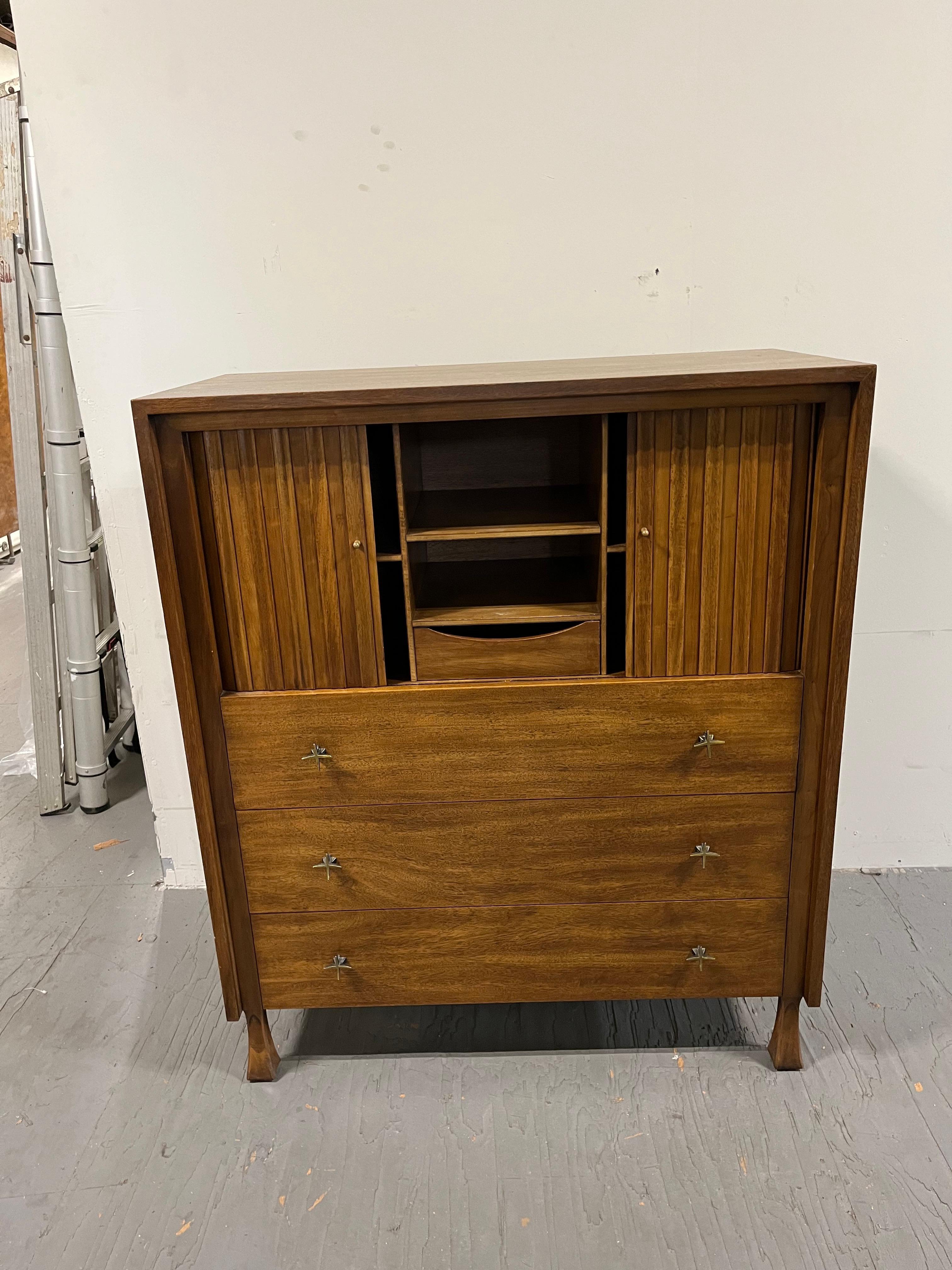 American Mid Century John Stuart Tambour Dresser for John Widdicomb
