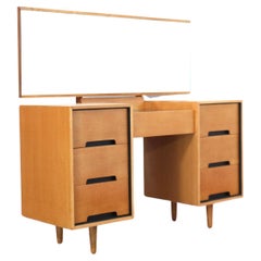 Mid-Century John & Sylvia Reid Stag Vanity Dresser Desk Light Oak