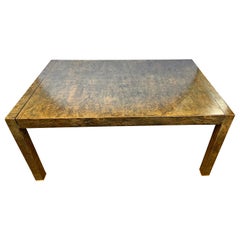 Mid Century John Widdicomb Burl Wood Parsons Dining Table