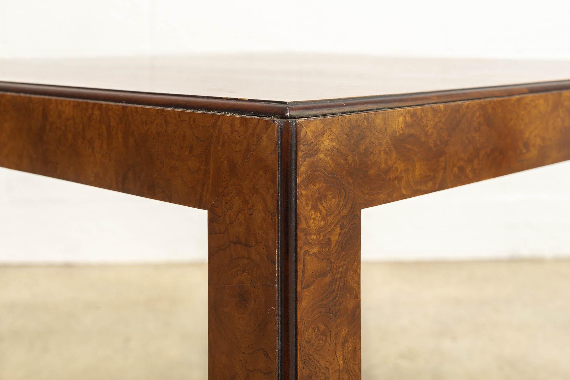 Midcentury John Widdicomb Square Burl Wood Coffee Table Side Table, 1970s For Sale 3